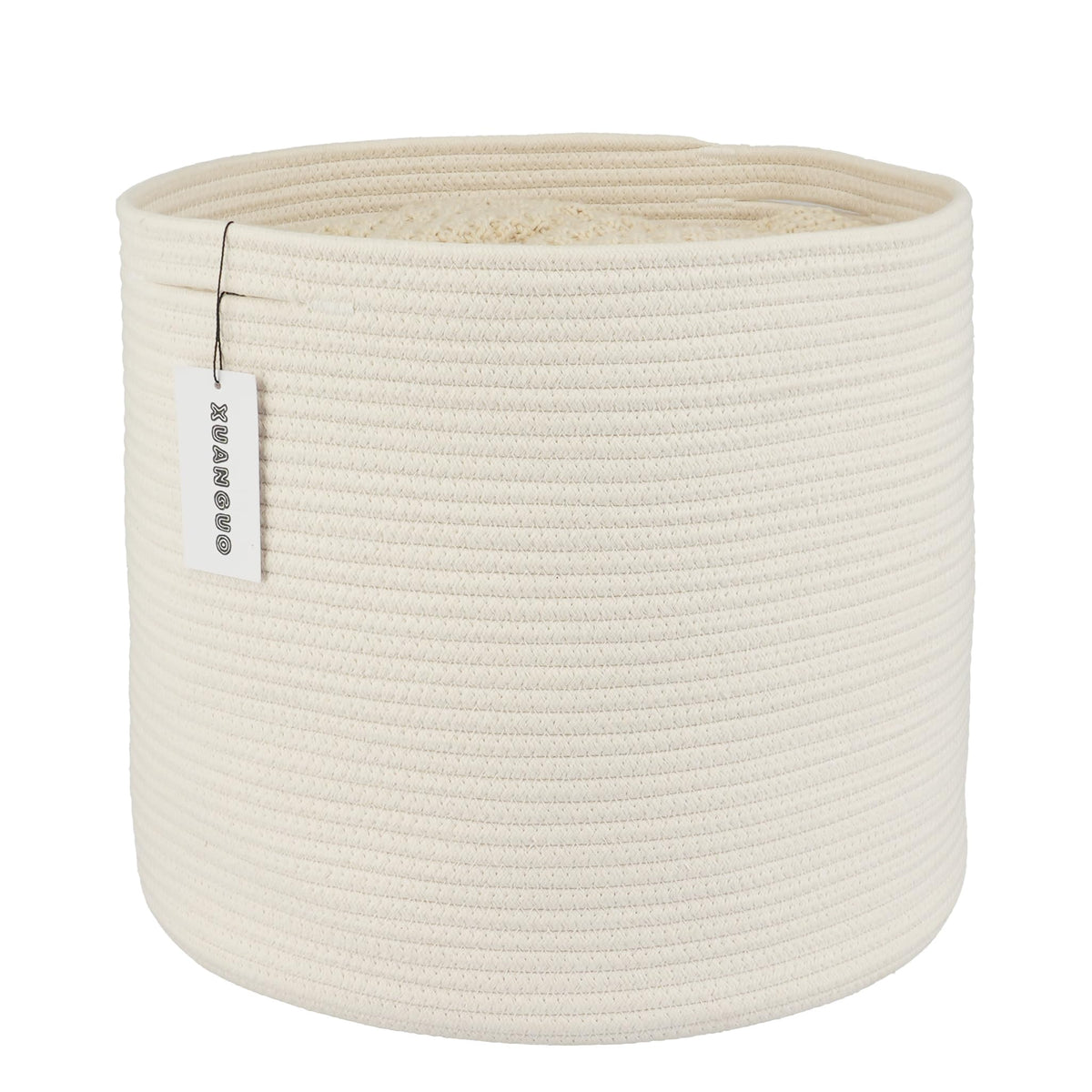 XUANGUO cotton rope basket 16x14 dimensions for compact nursery storage and organization
