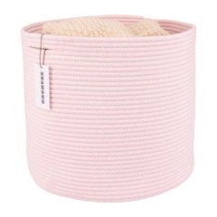 XUANGUO Cotton Rope Basket 16x14 nursery-bin demonstrates compact nursery storage for baby essentials.