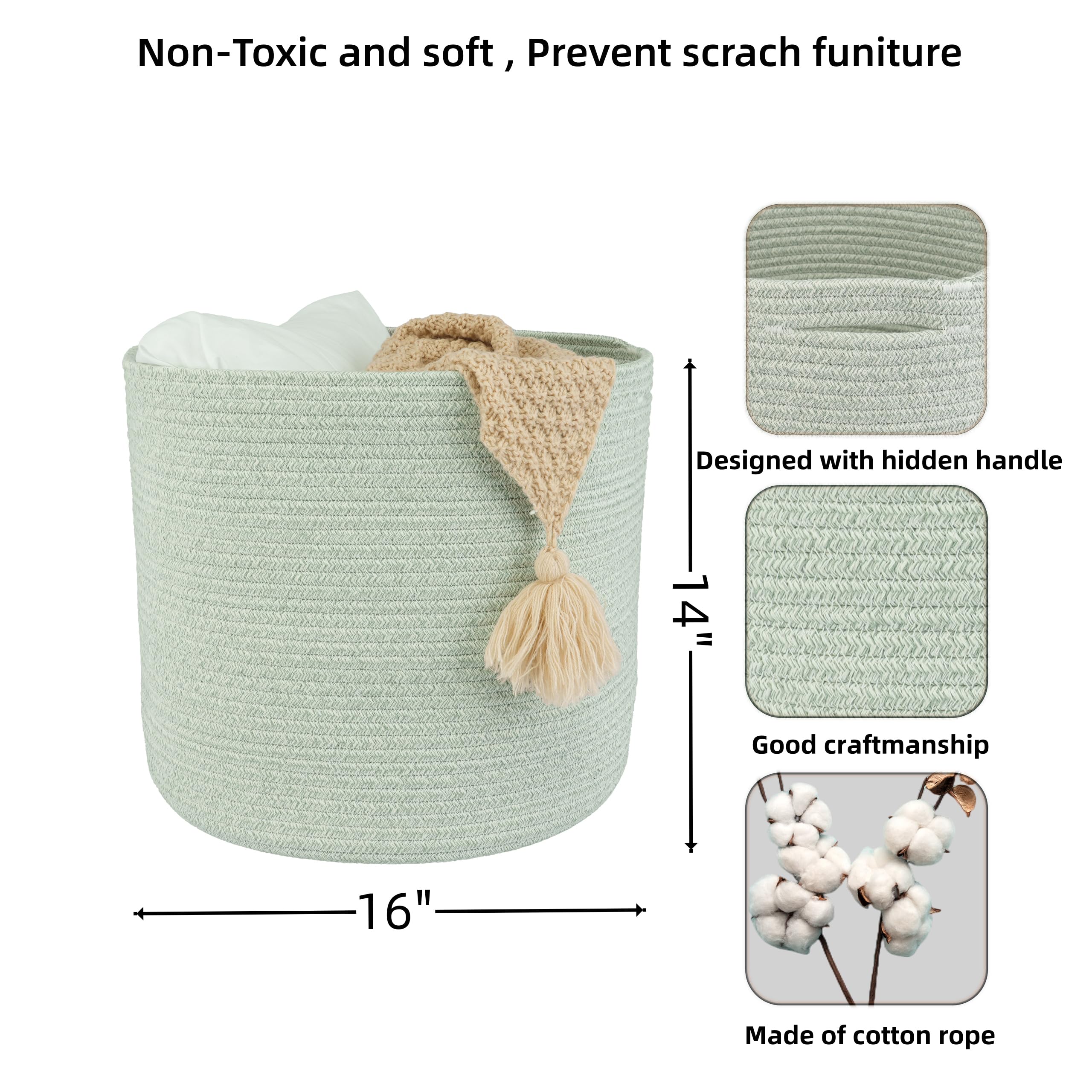 XUANGUO rope basket blanket-storage tidy blankets and towels