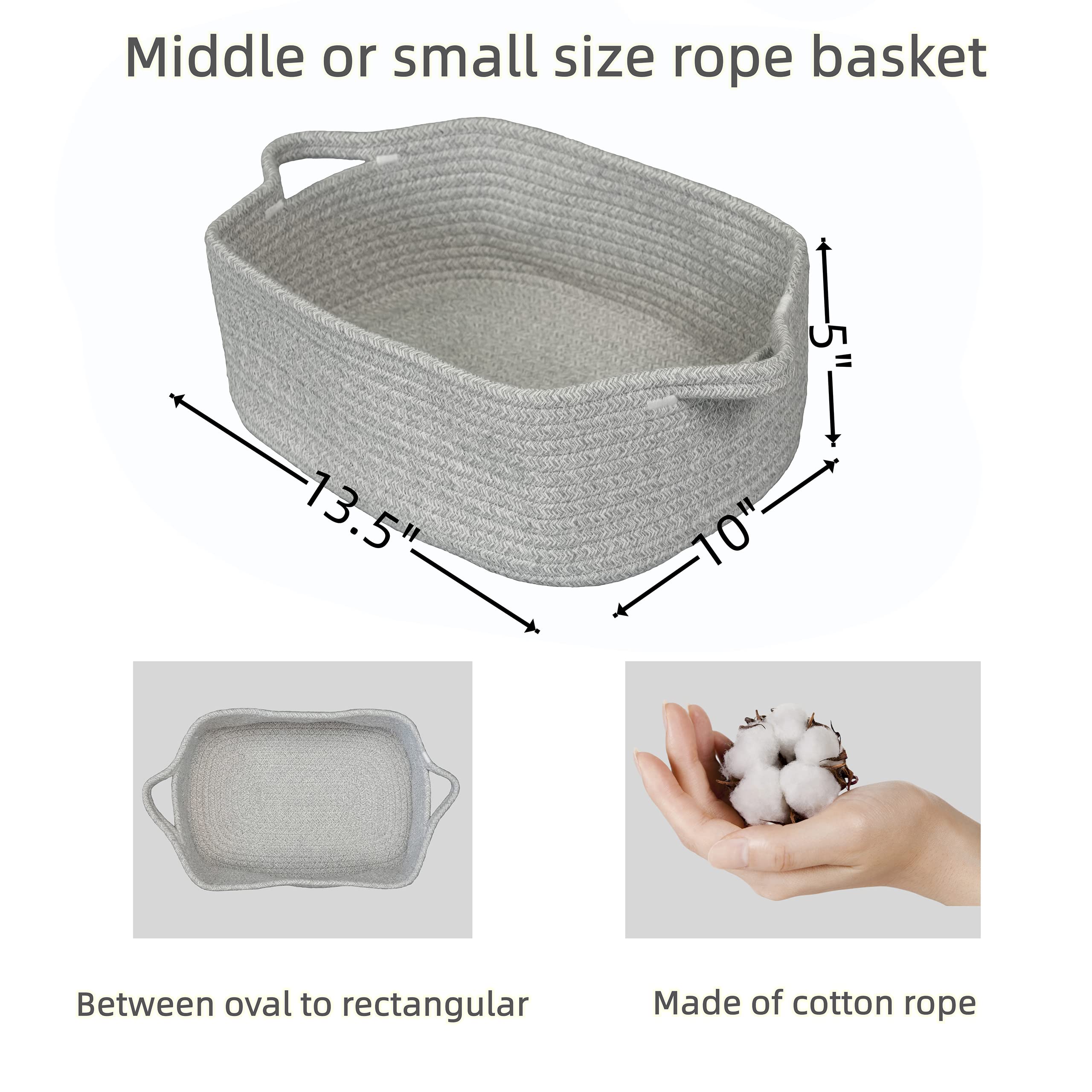 XUANGUO woven cotton rope basket close-up highlights durable weave for everyday organization.