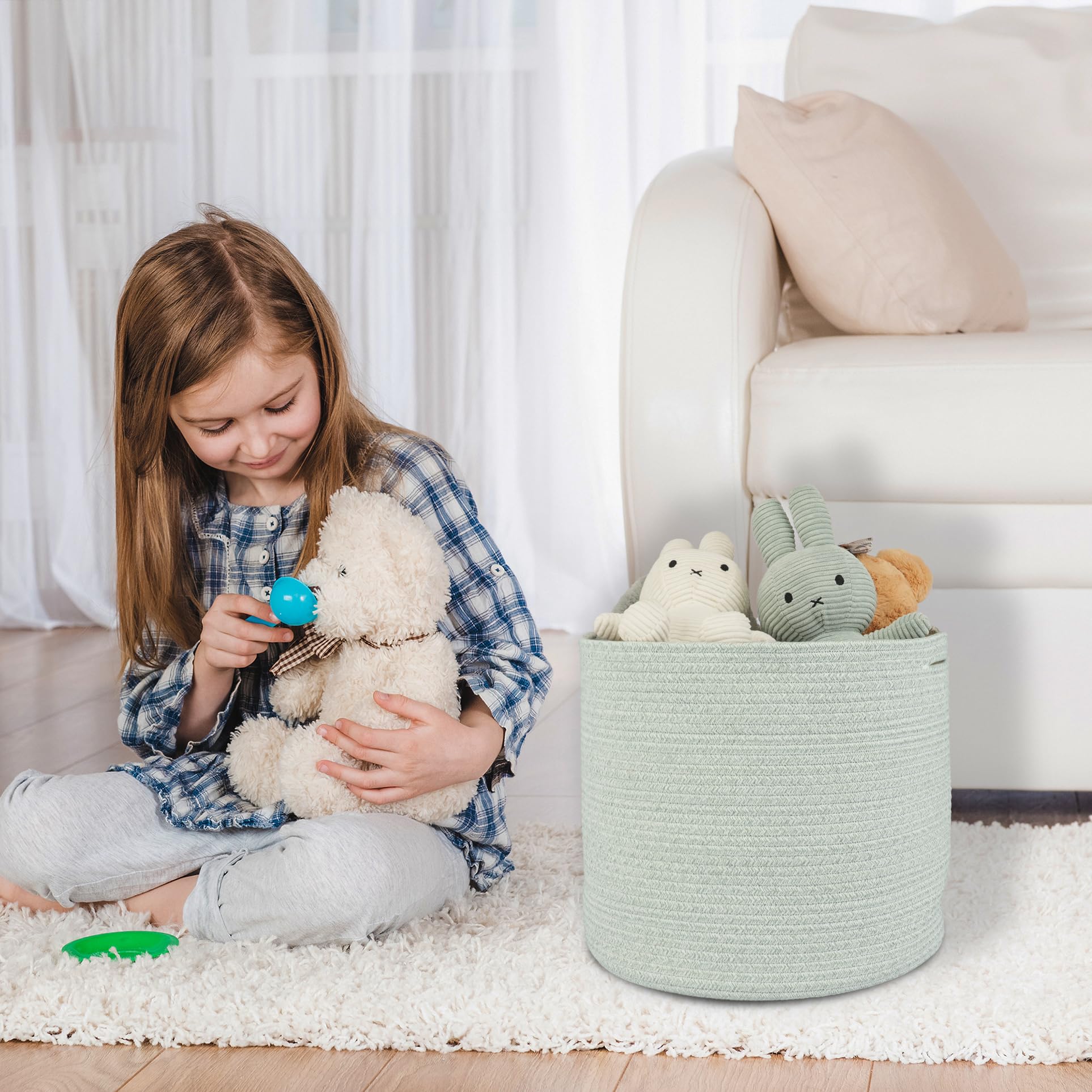 XUANGUO cotton rope basket foldable-storage quick space saving