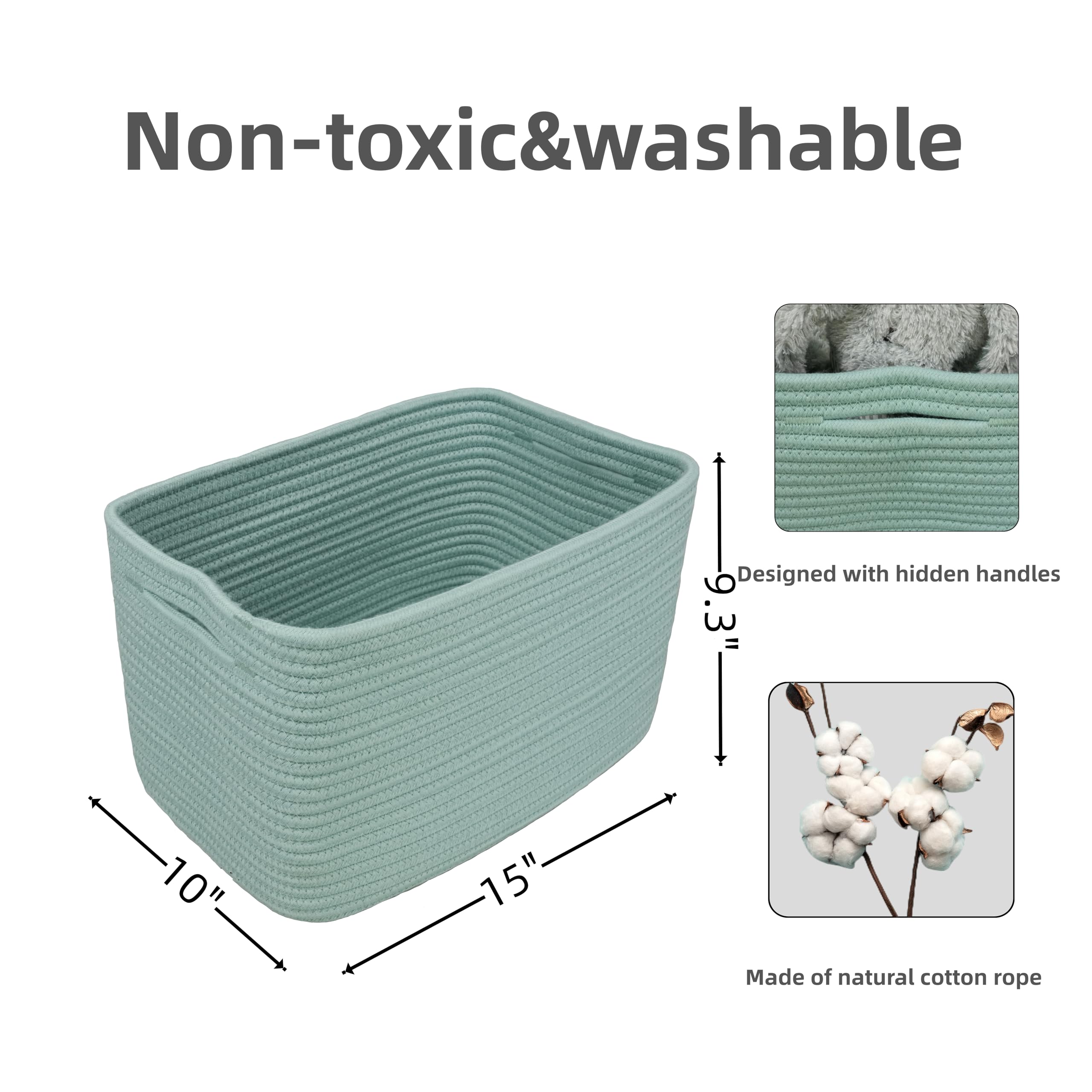 XUANGUO cotton rope basket with handles close-up texture for easy transport