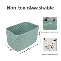 XUANGUO cotton rope basket with handles close-up texture for easy transport