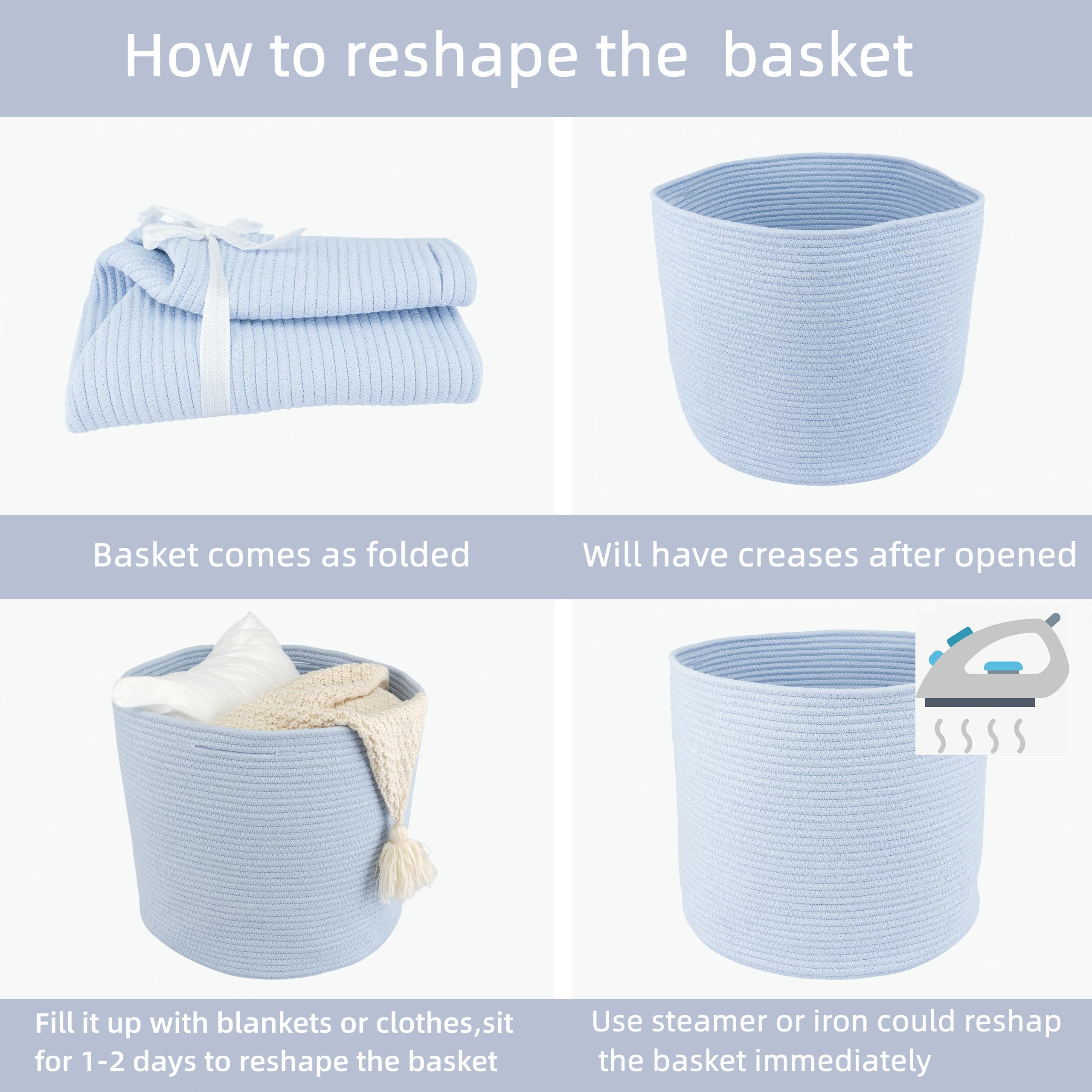 XUANGUO cotton rope basket machine-washable care in gentle cycle