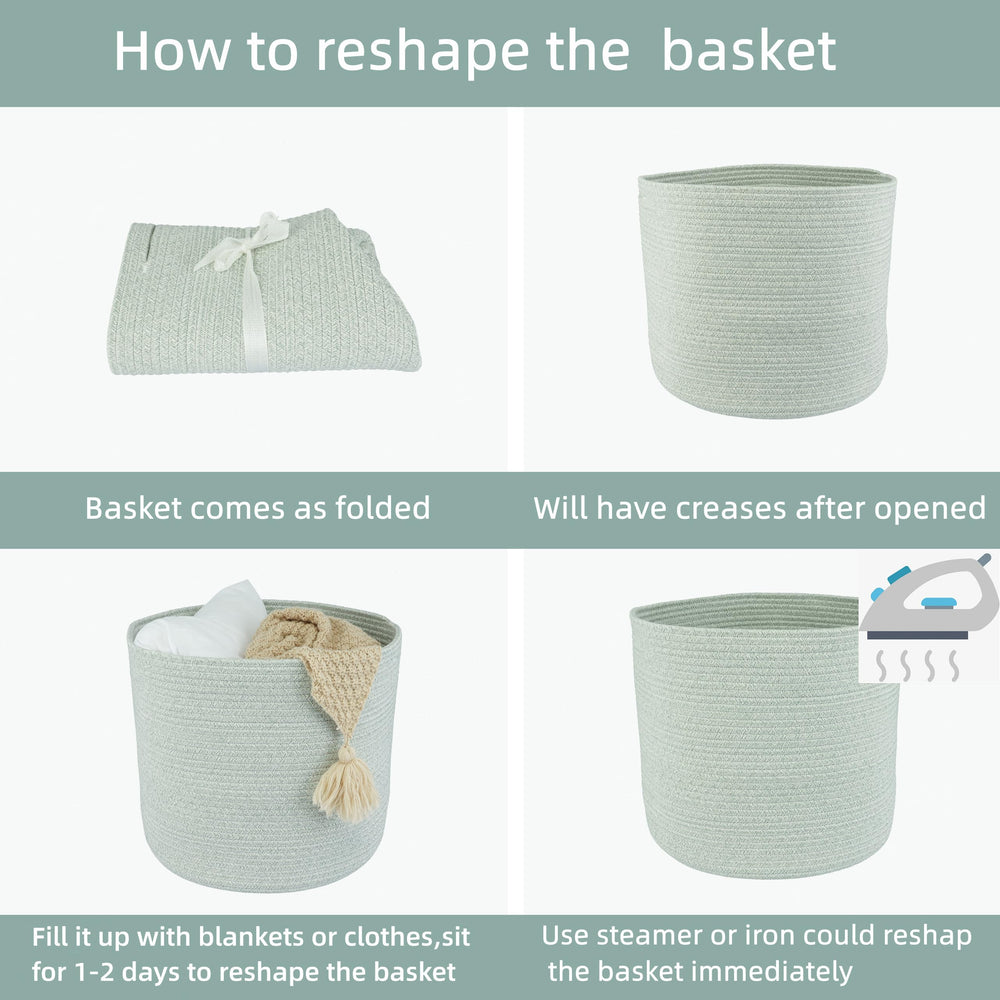 XUANGUO cotton rope basket machine-washable easy cleaning