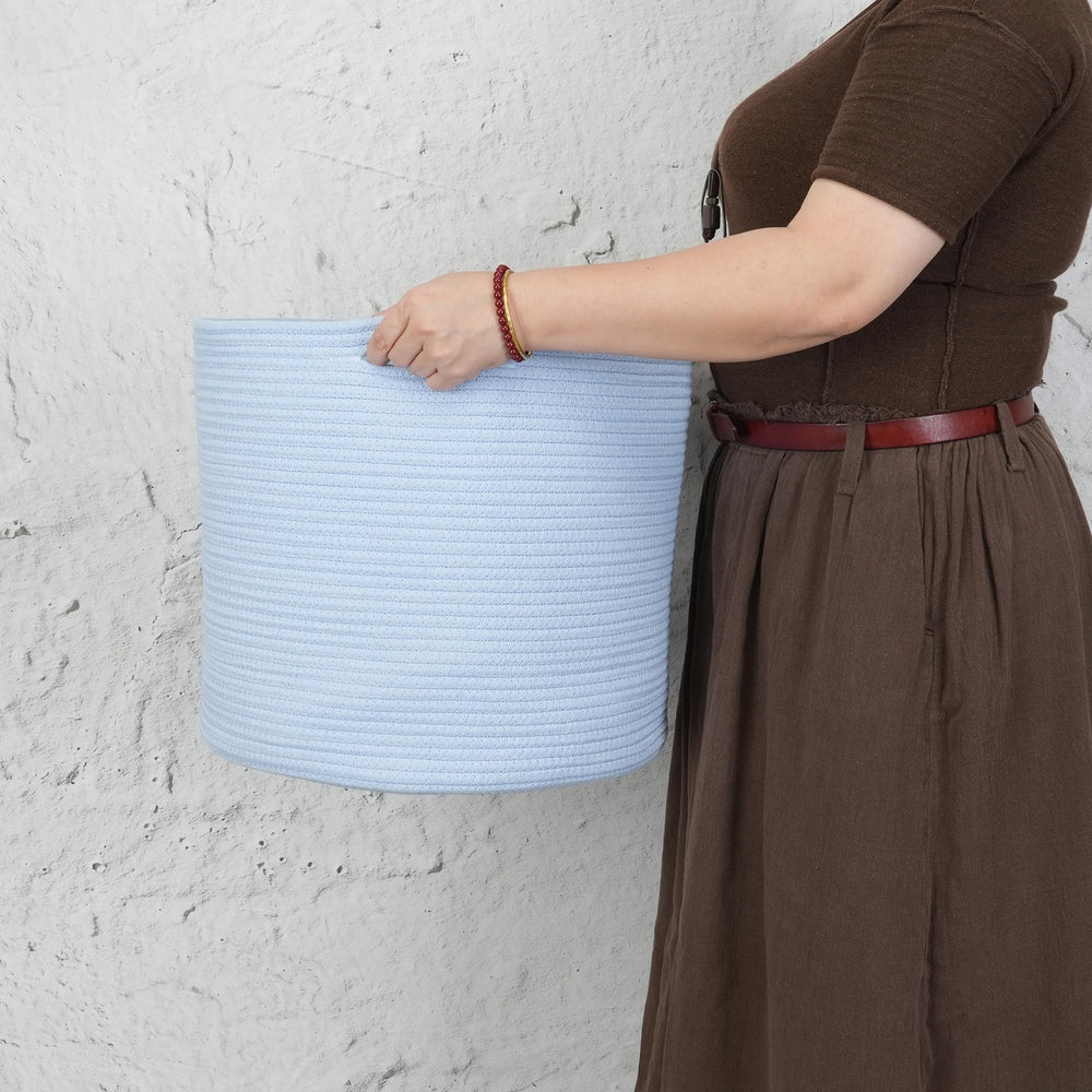 XUANGUO cotton rope basket soft-coiled-rope highlights safe baby storage
