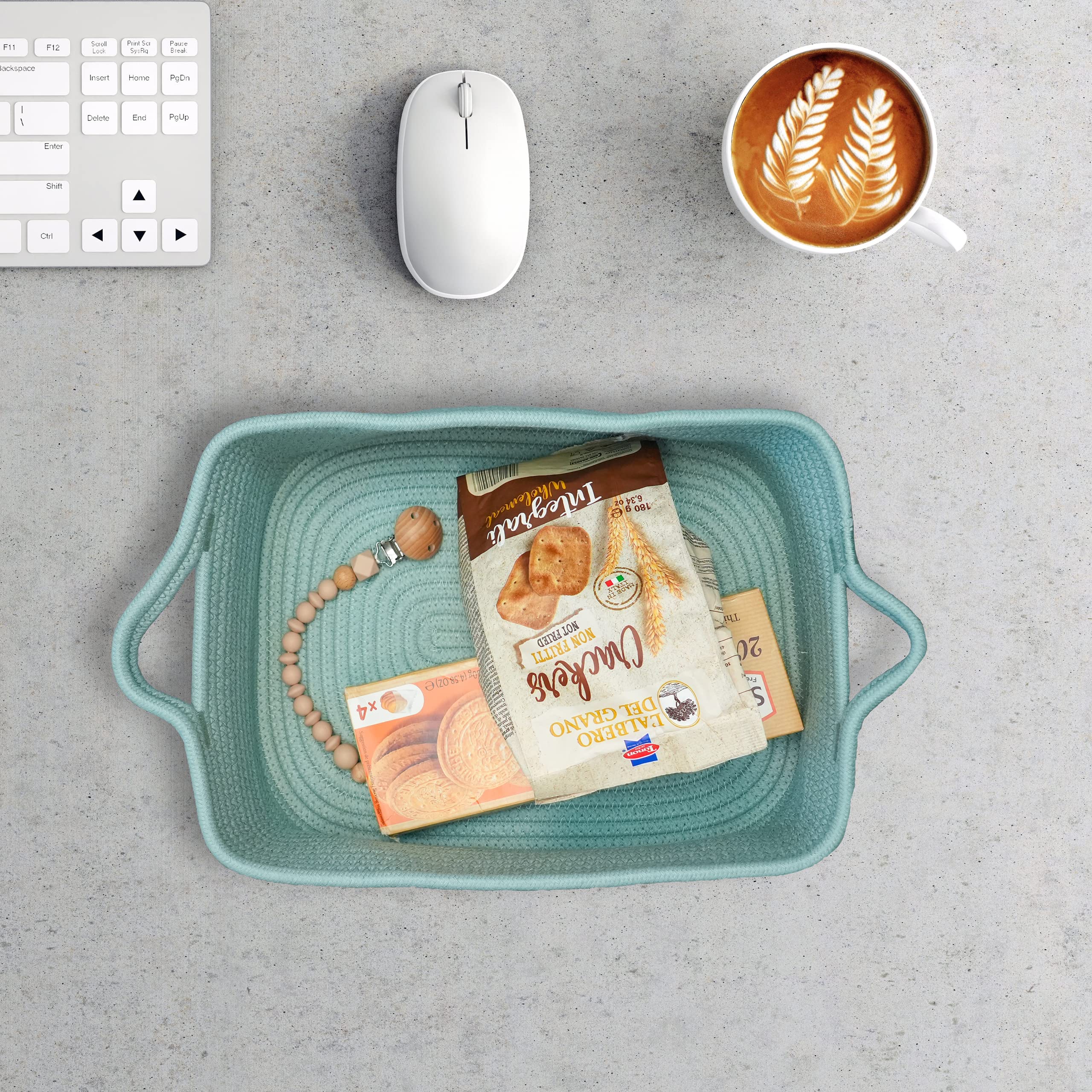 XUANGUO sturdy cotton rope basket protects furniture with soft material.