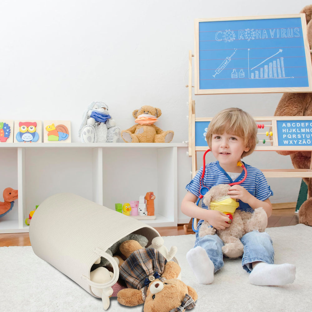 XUANGUO cotton rope basket neatly organizes towels, blankets, or toys