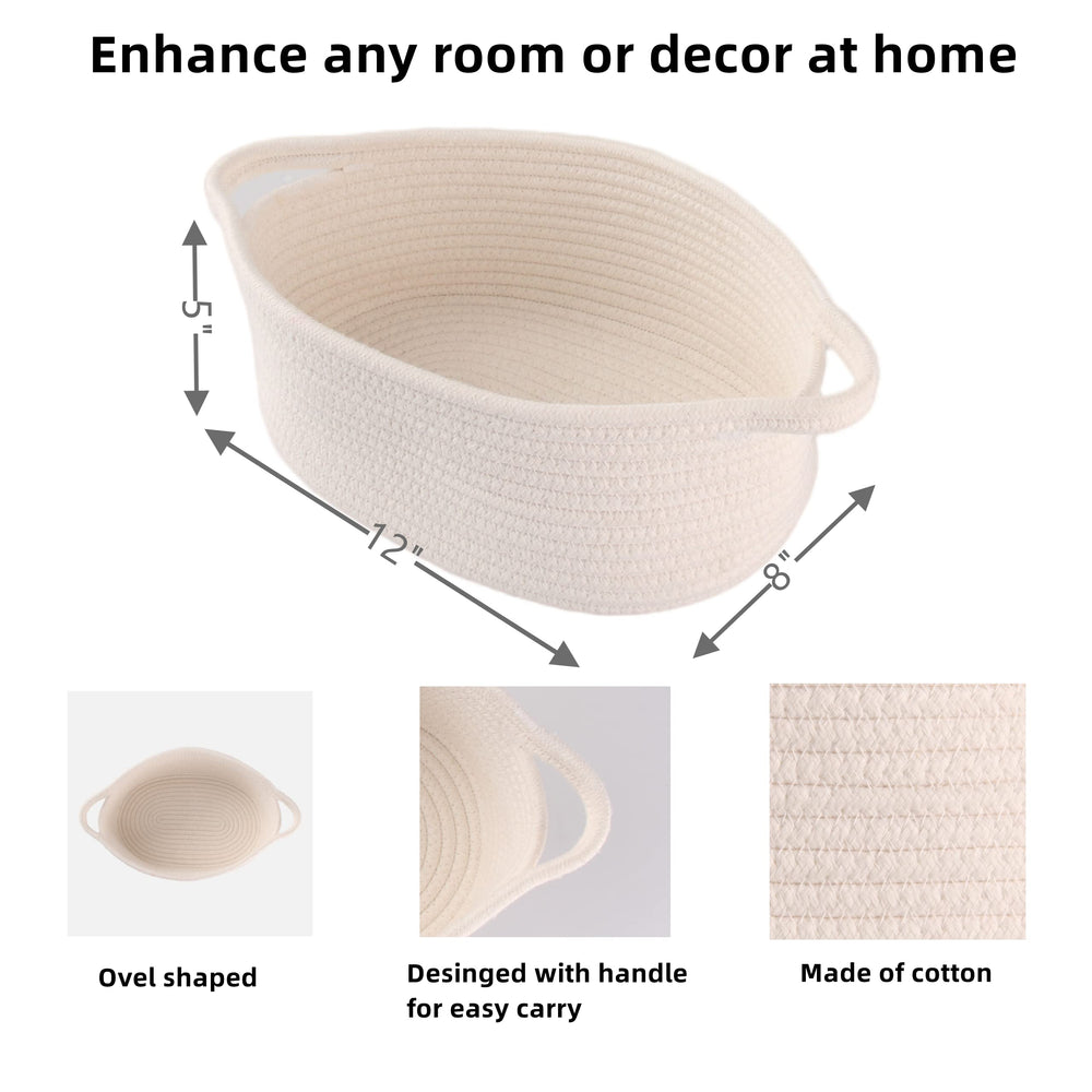 XUANGUO cotton rope basket stores toys and essentials with soft, durable texture.