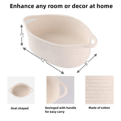 XUANGUO cotton rope basket stores toys and essentials with soft, durable texture.