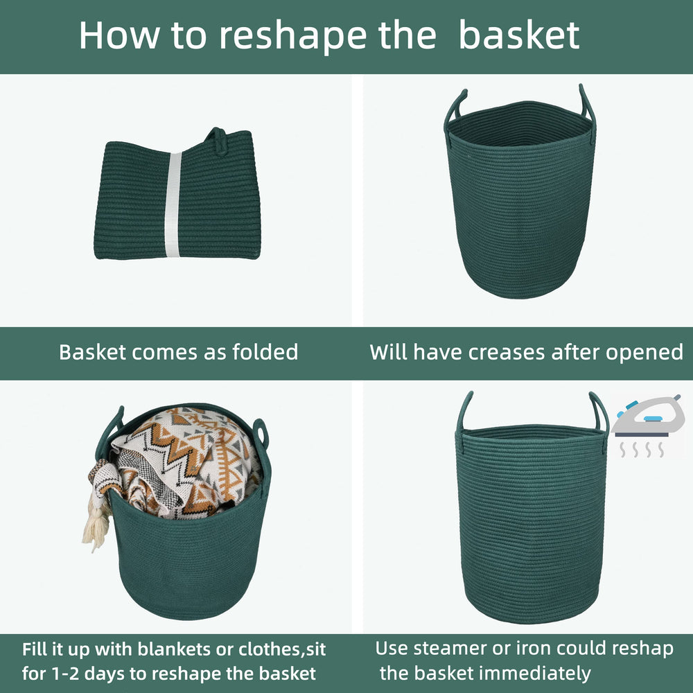 XUANGUO cotton rope laundry basket with towels demonstrates daily organization in bathroom.