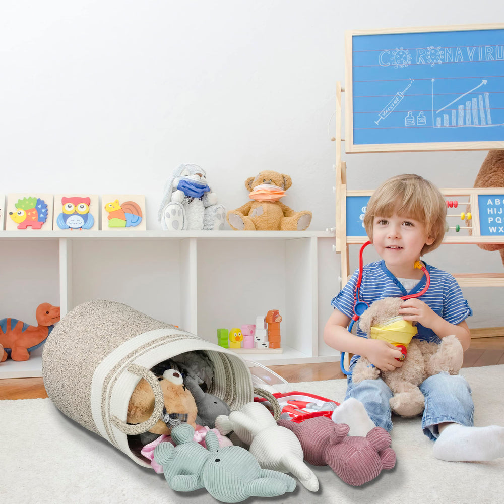 XUANGUO laundry hamper full of clothes showing practical capacity.