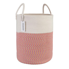 XUANGUO cotton rope laundry basket hamper 15d-18h stores clothes neatly.