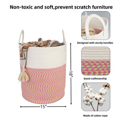XUANGUO cotton rope laundry basket folded demonstrates space-saving storage.