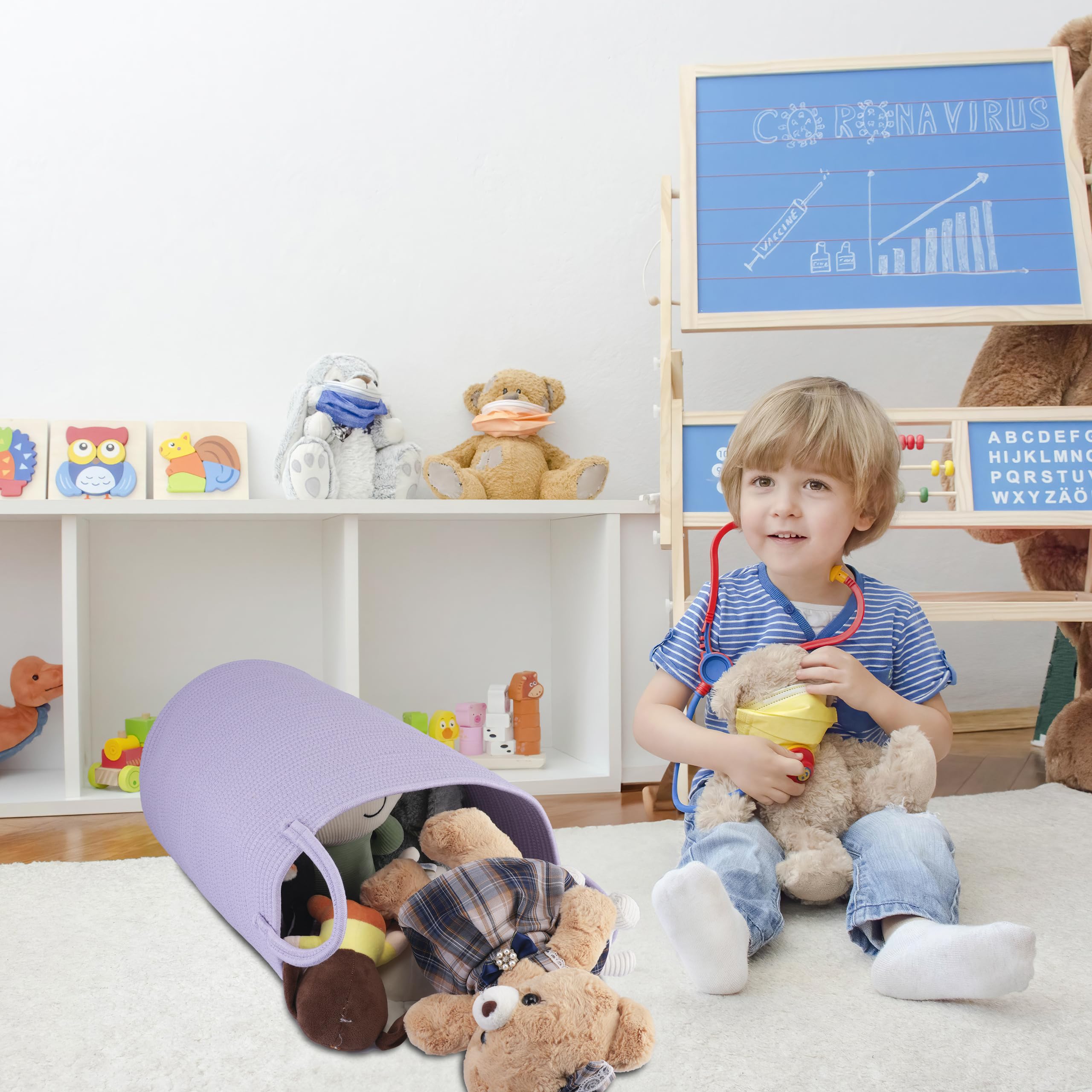 XUANGUO rope basket used as versatile toy storage in kids room