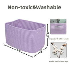 XUANGUO rope basket with handles easy to move for toys.