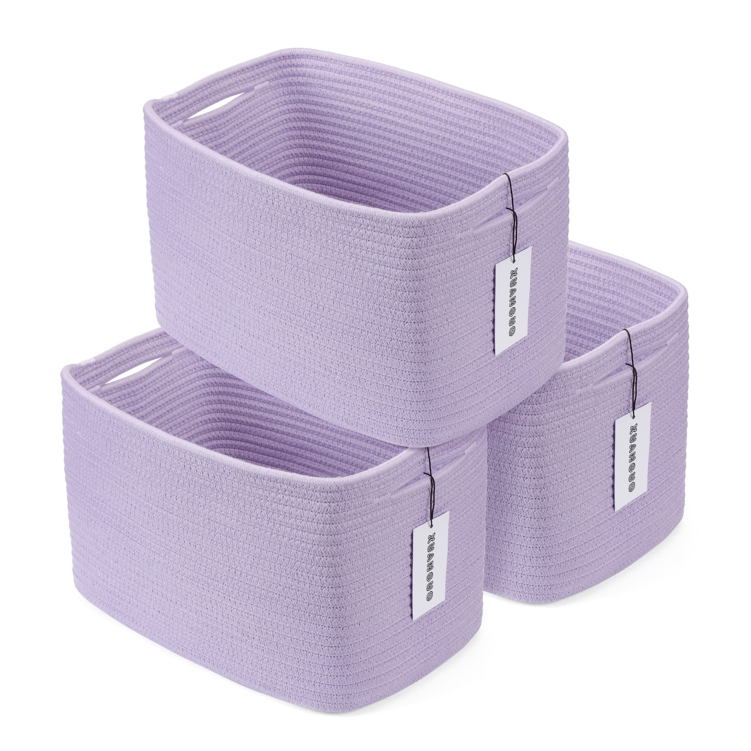 XUANGUO cotton rope storage basket rectangle keeps shelves organized.