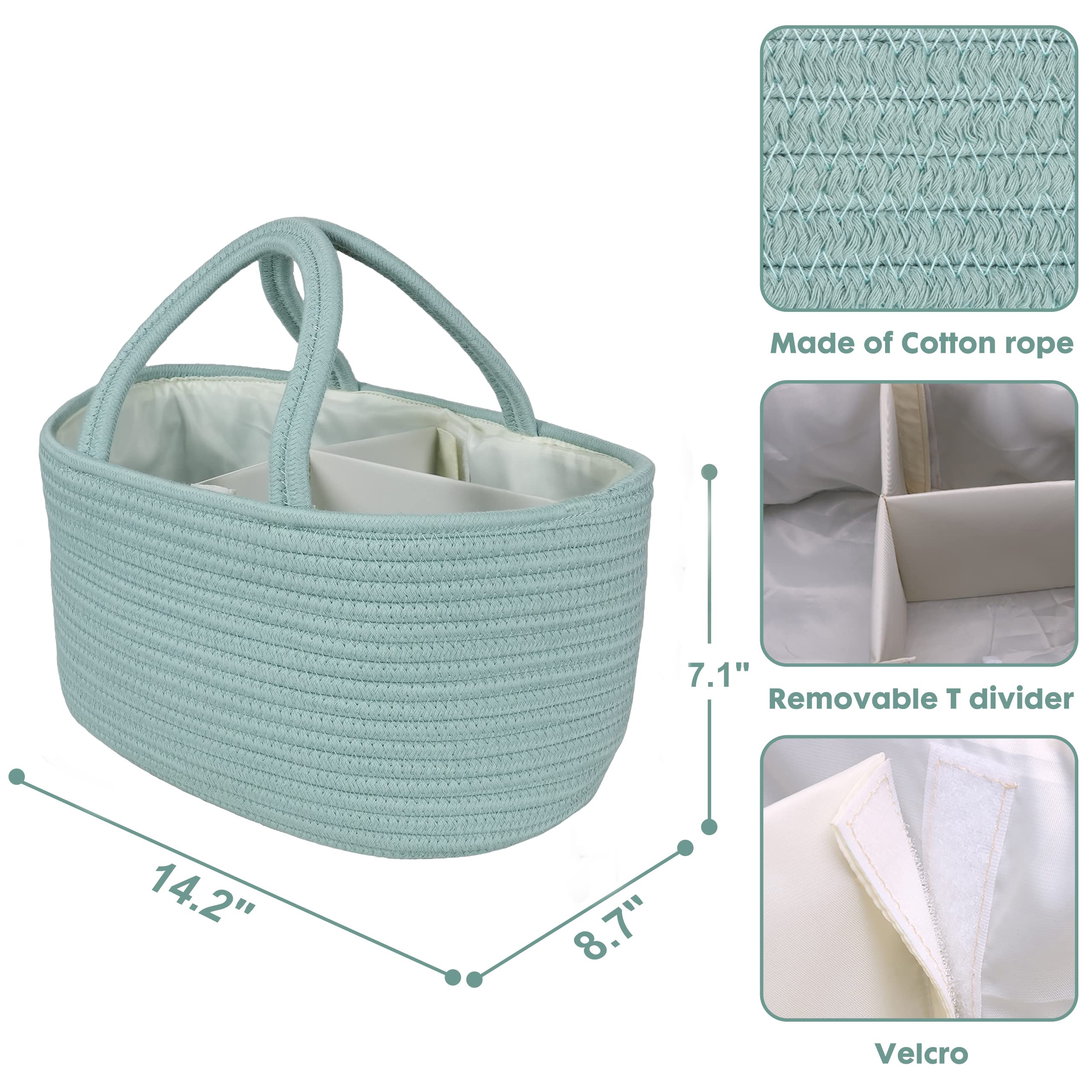 XUANGUO diaper caddy featuring long handles for easy portability