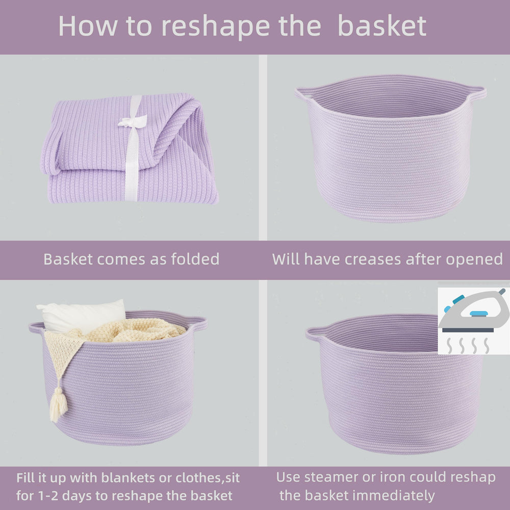 XUANGUO foldable cotton rope basket stays odor-free and easy to store