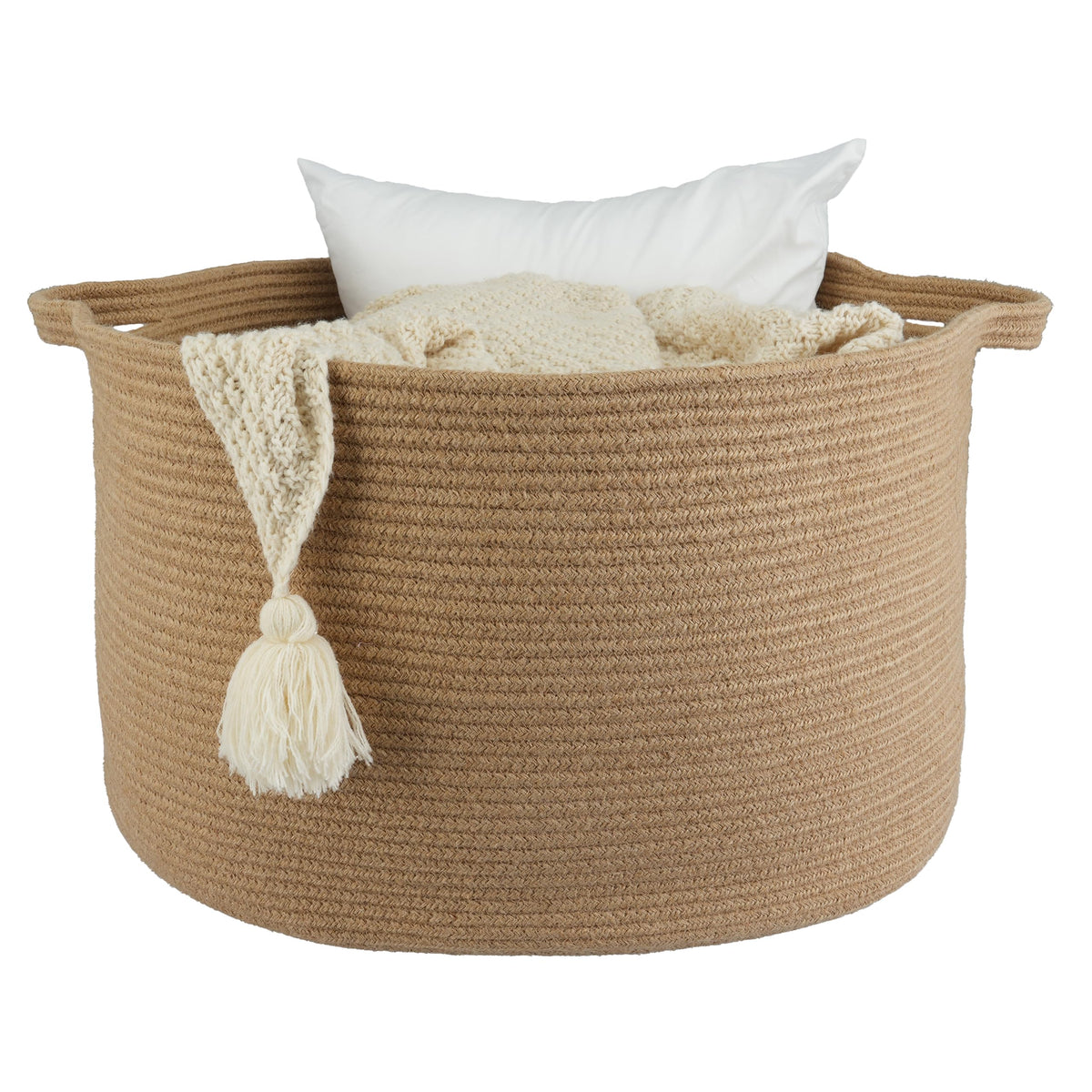 XUANGUO large rope blanket basket folded view for durable blanket storage.