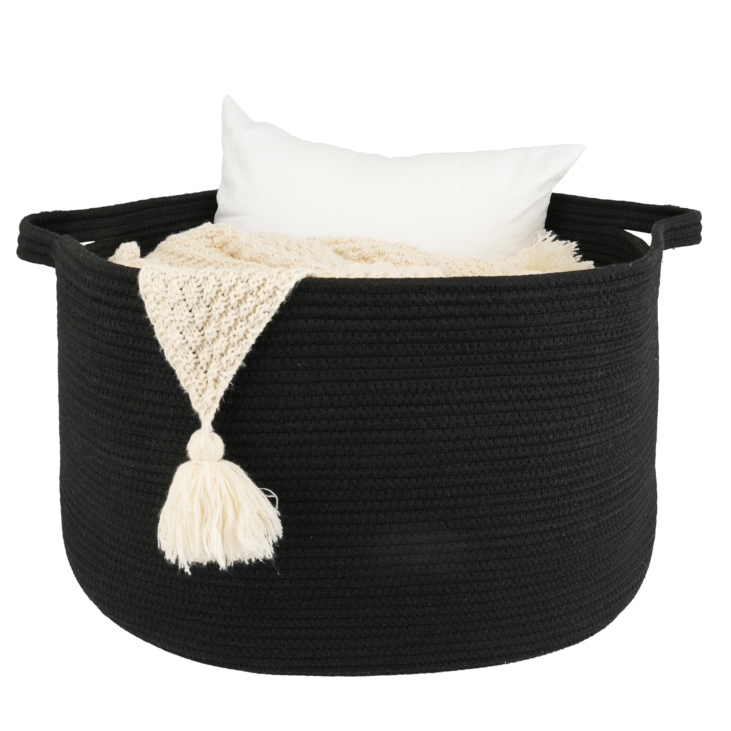 XUANGUO large cotton rope basket folded for easy blanket storage