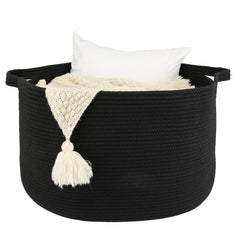 XUANGUO large cotton rope basket folded for easy blanket storage