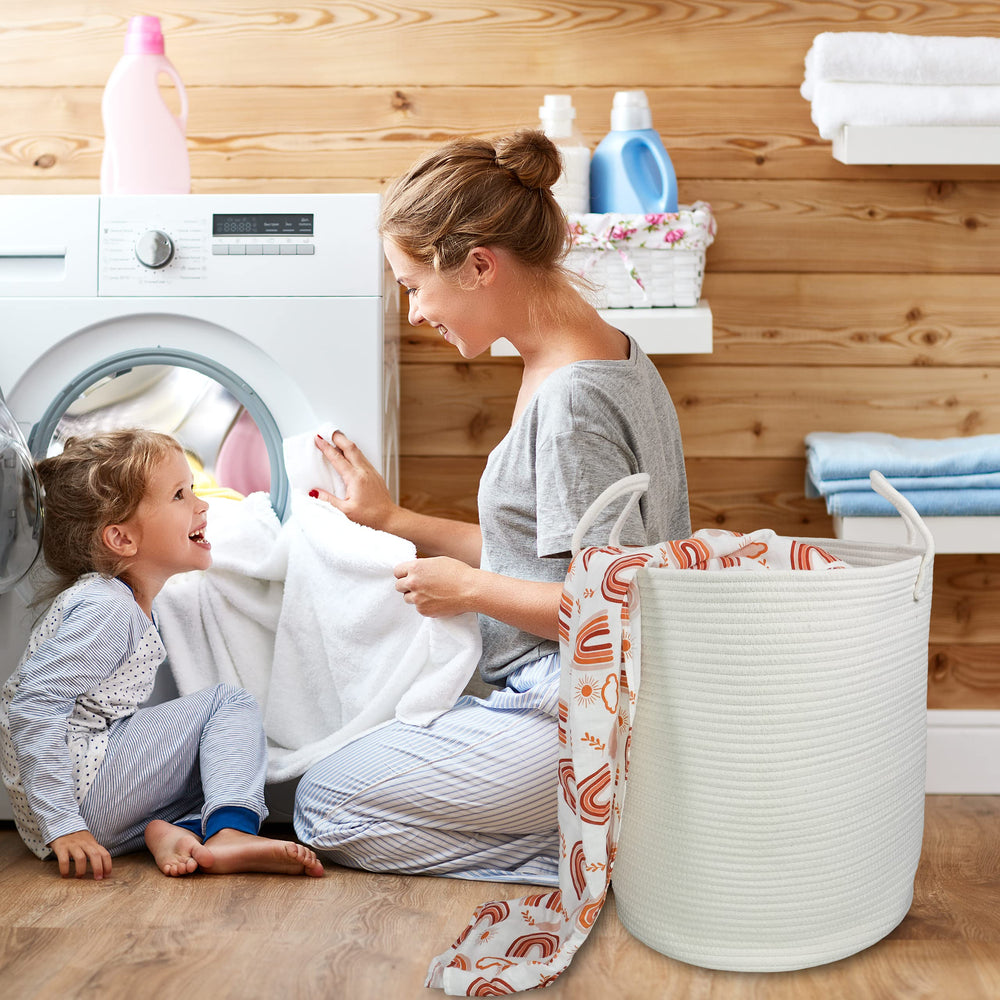 XUANGUO living room decor basket in white enhances boho storage appeal