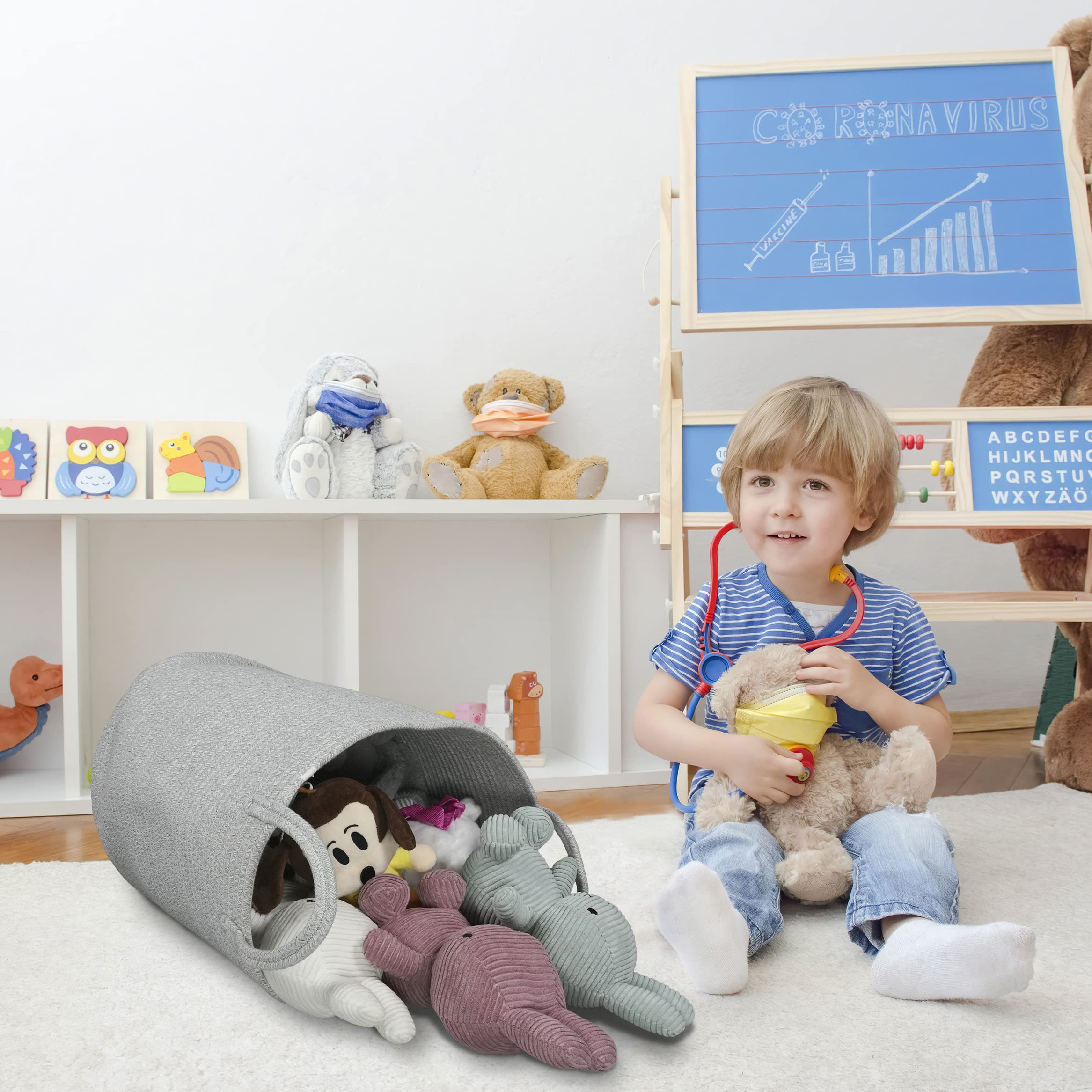 XUANGUO machine-washable rope basket is simple to clean and reshape when needed