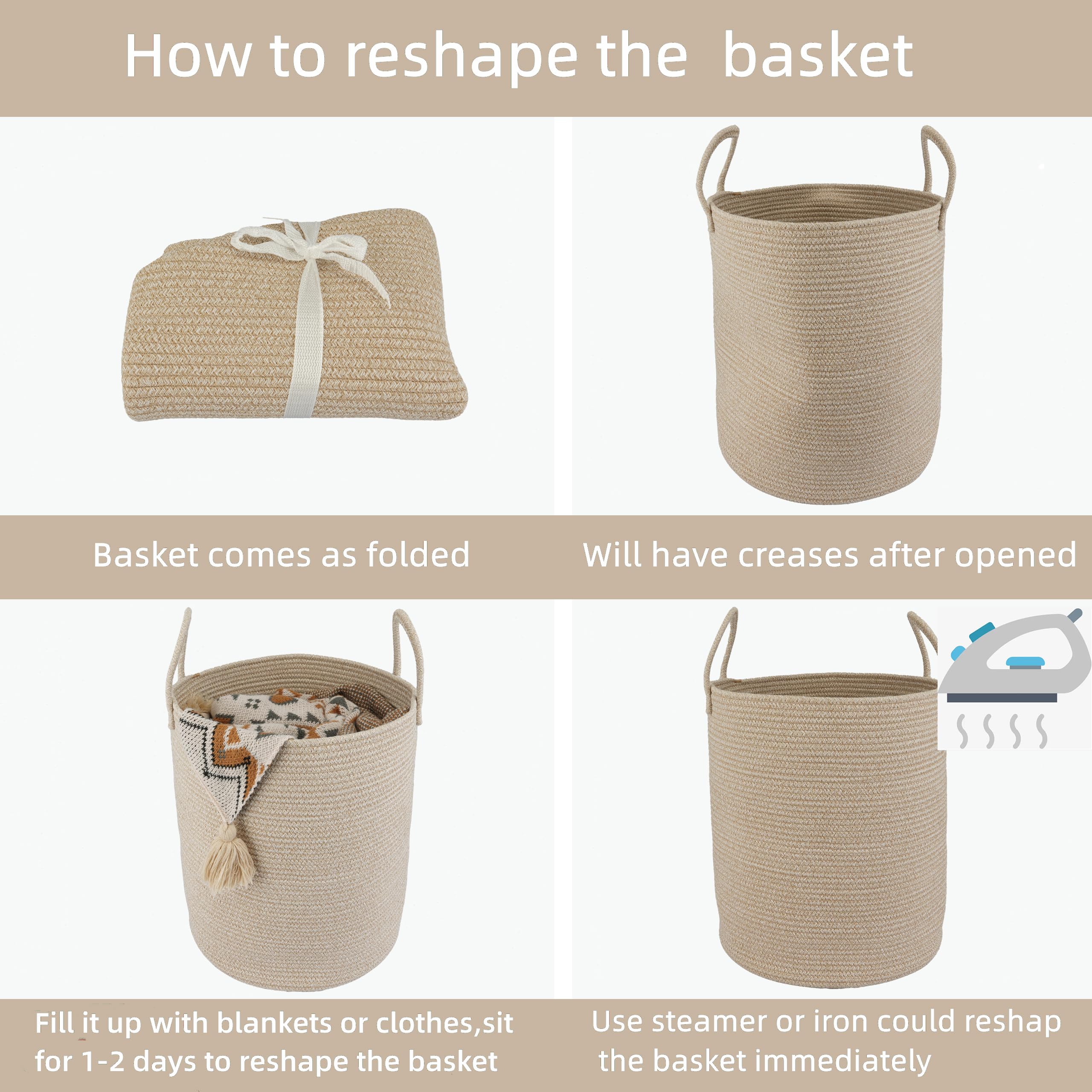 XUANGUO basket is machine washable in a wash bag and air dries.