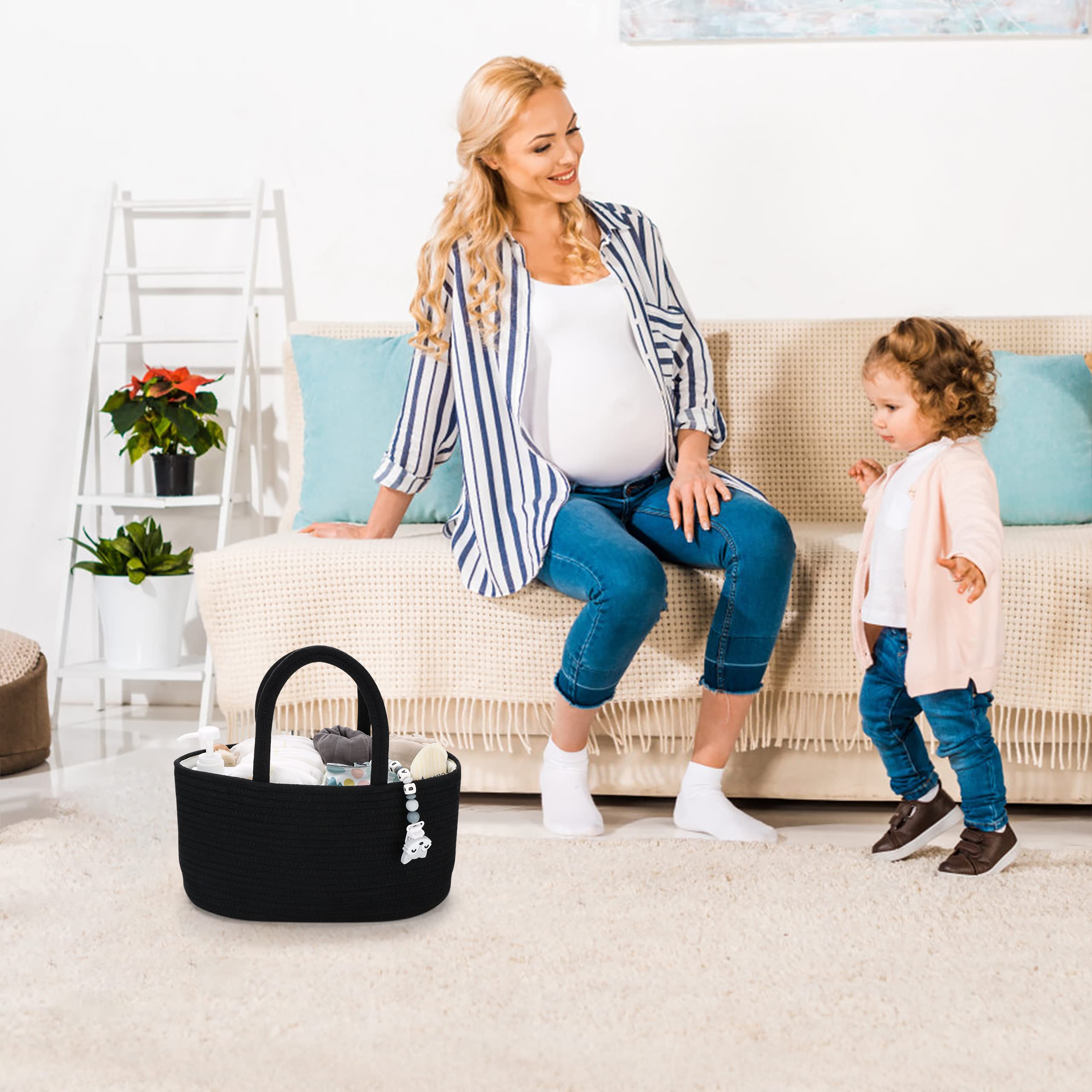 XUANGUO nursery storage with multi compartments for diapers, wipes, and more.