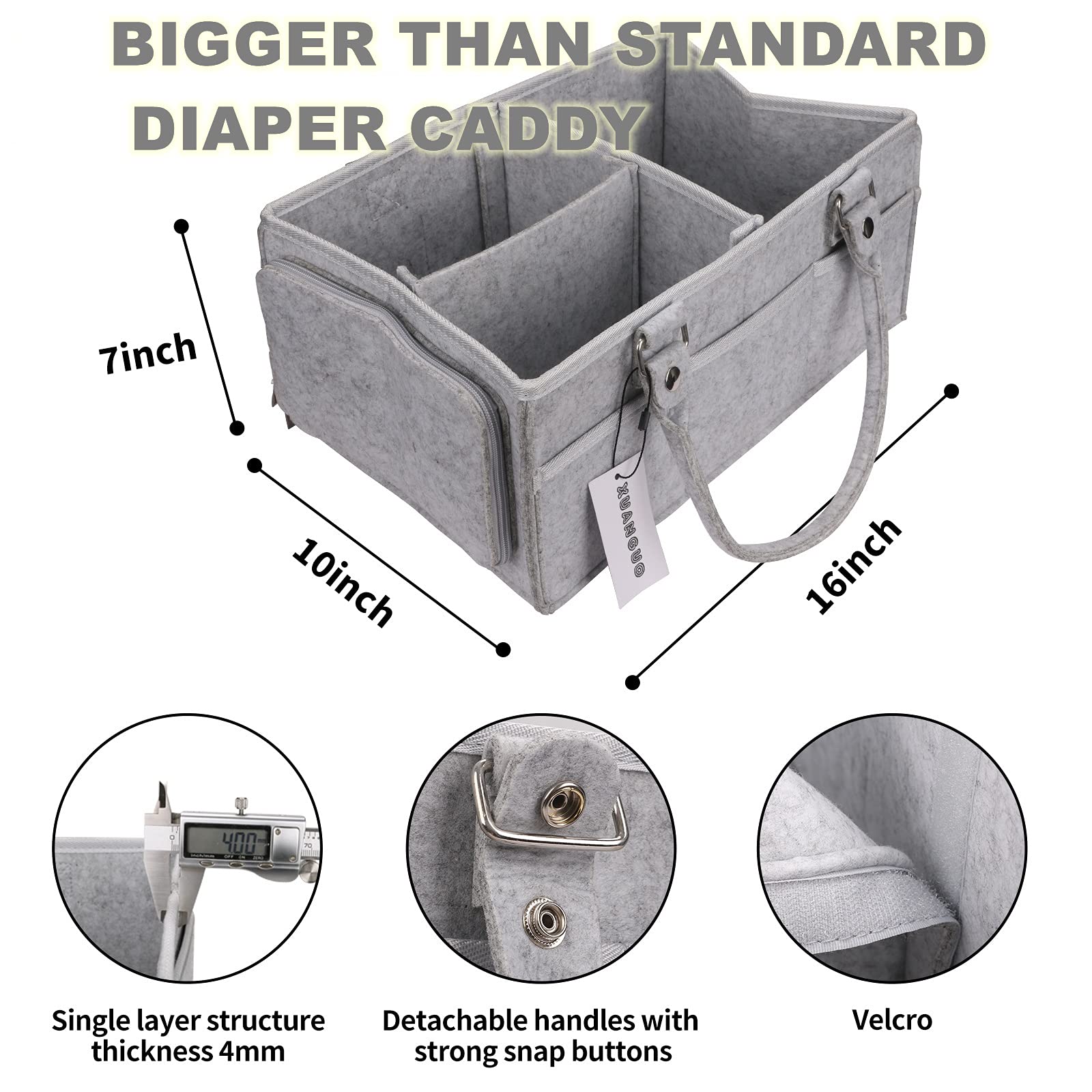 XUANGUO multipurpose baby organizer versatile for diapers, wipes, and small items