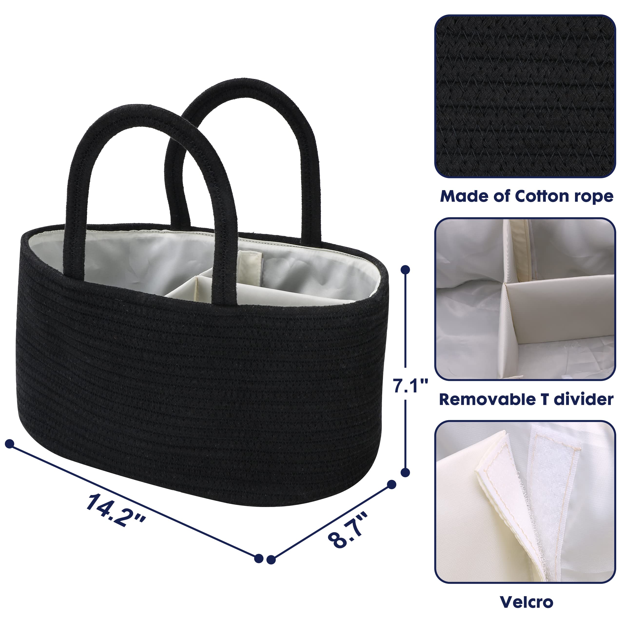XUANGUO diaper basket with removable divider adapts to changing needs.
