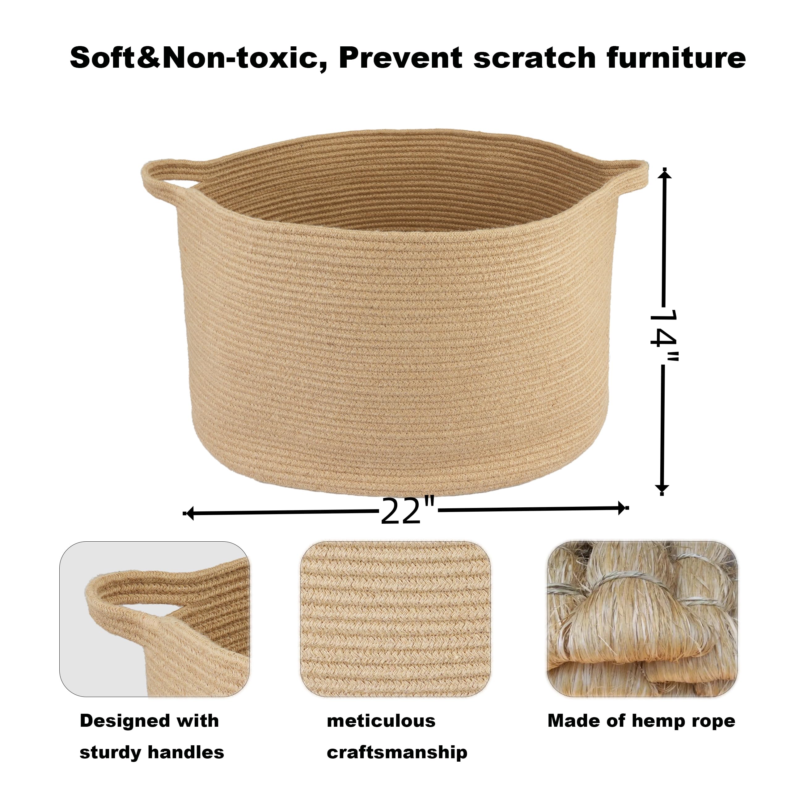 XUANGUO rope basket handles close-up showing easy mobility for toys.