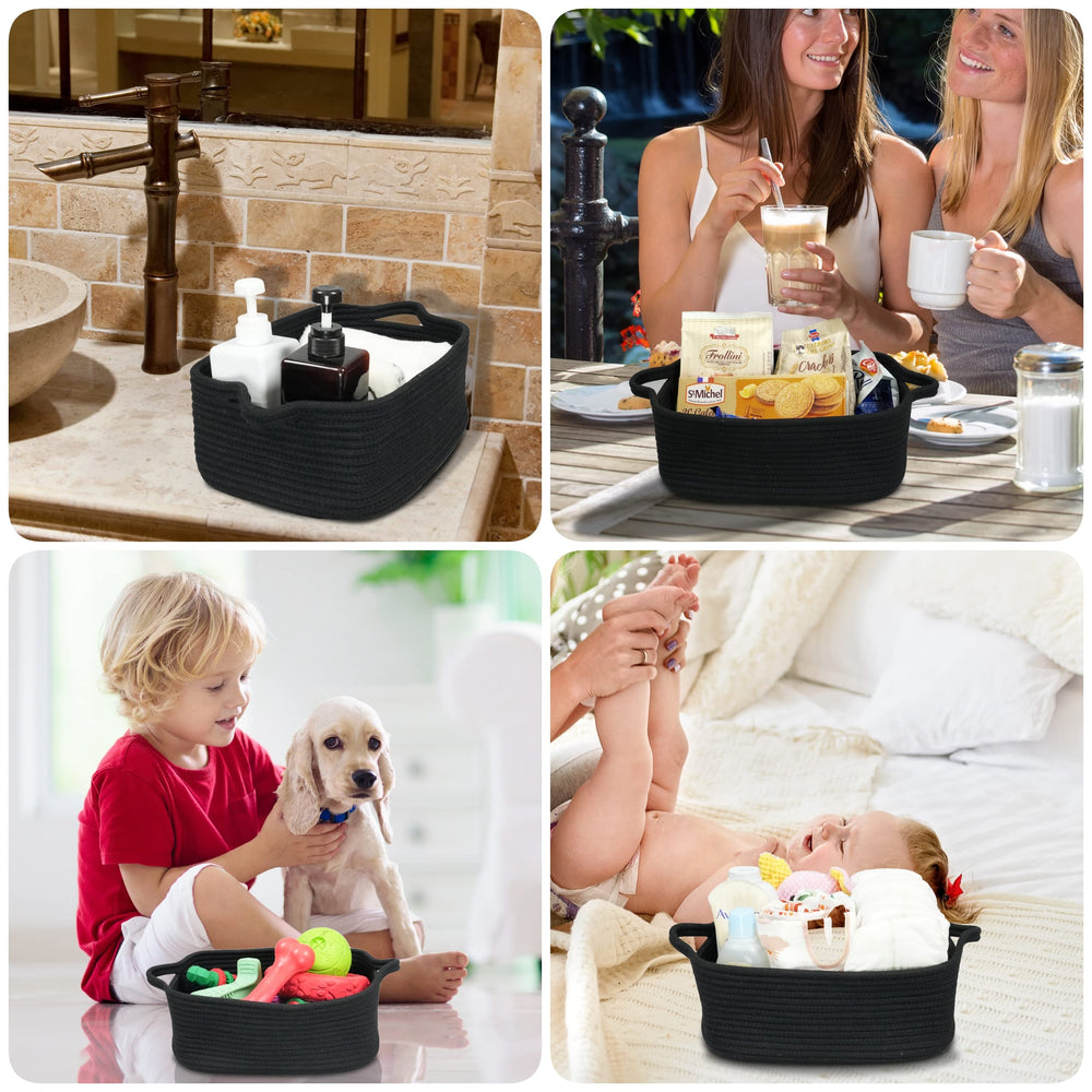 XUANGUO rope basket in nursery organizes toys and kid’s items safely.