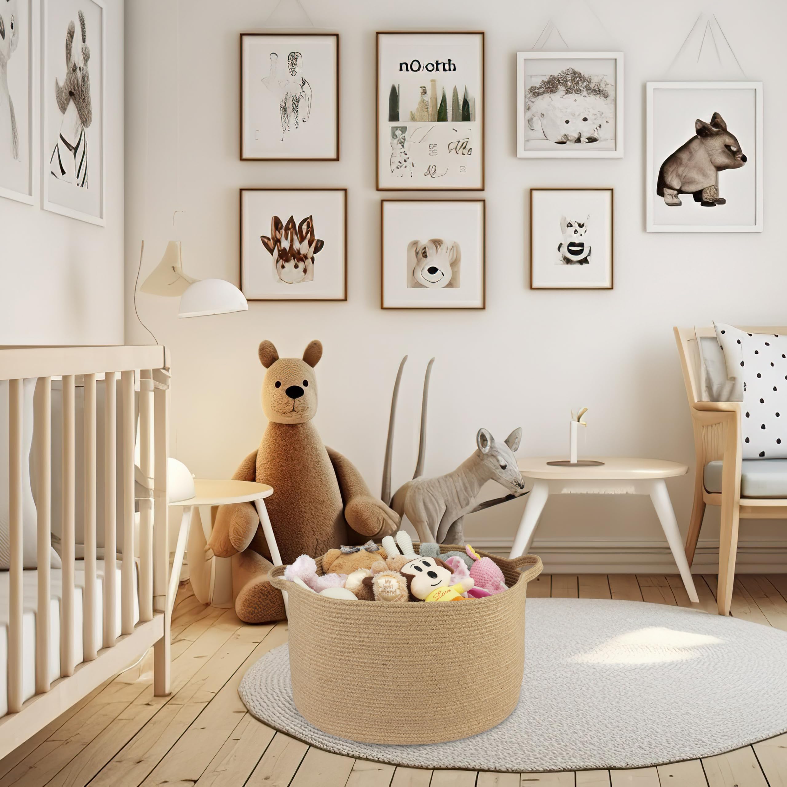 XUANGUO heavy non-toxic cotton rope basket offers safe family storage.