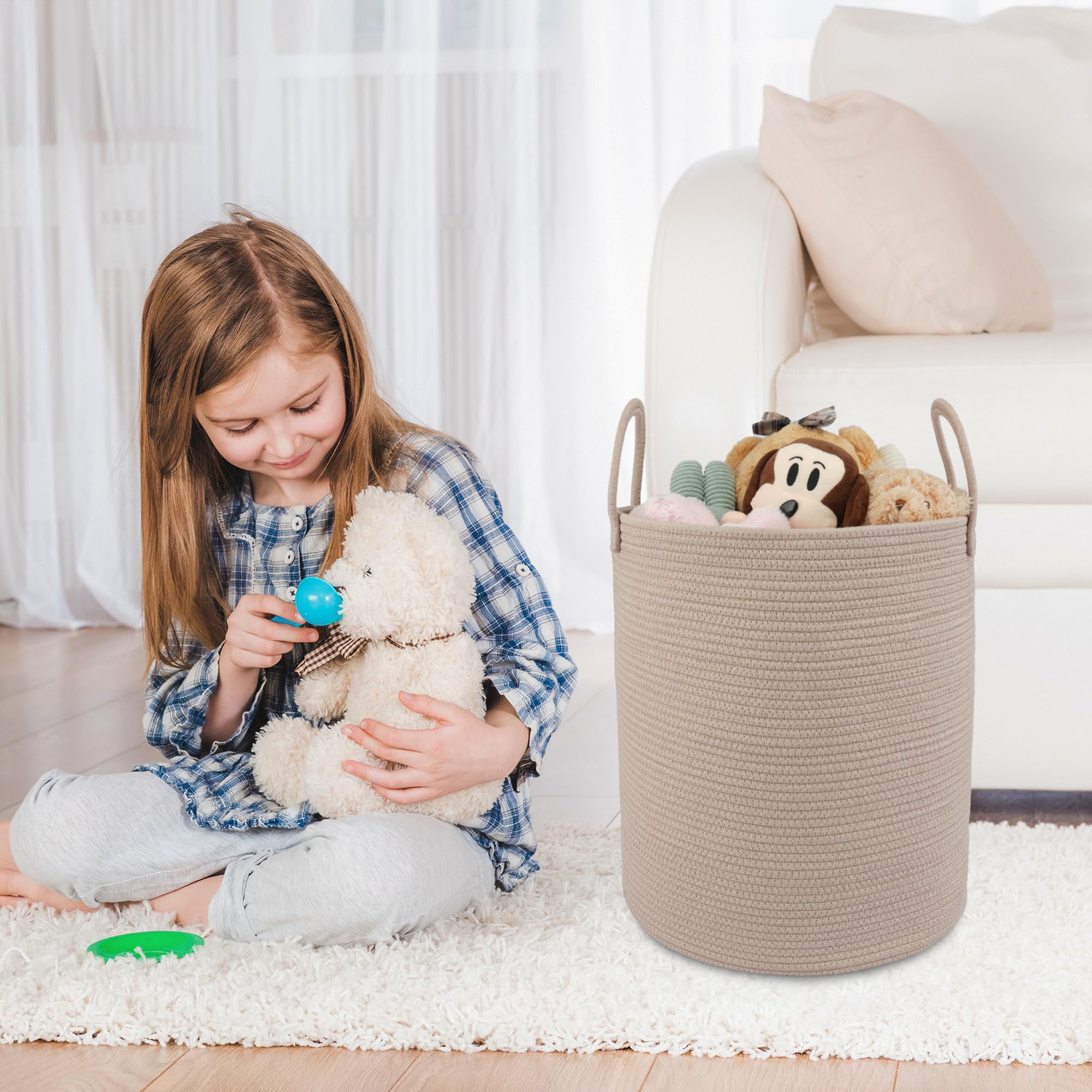 XUANGUO rope basket in nursery for toys and bedding organization