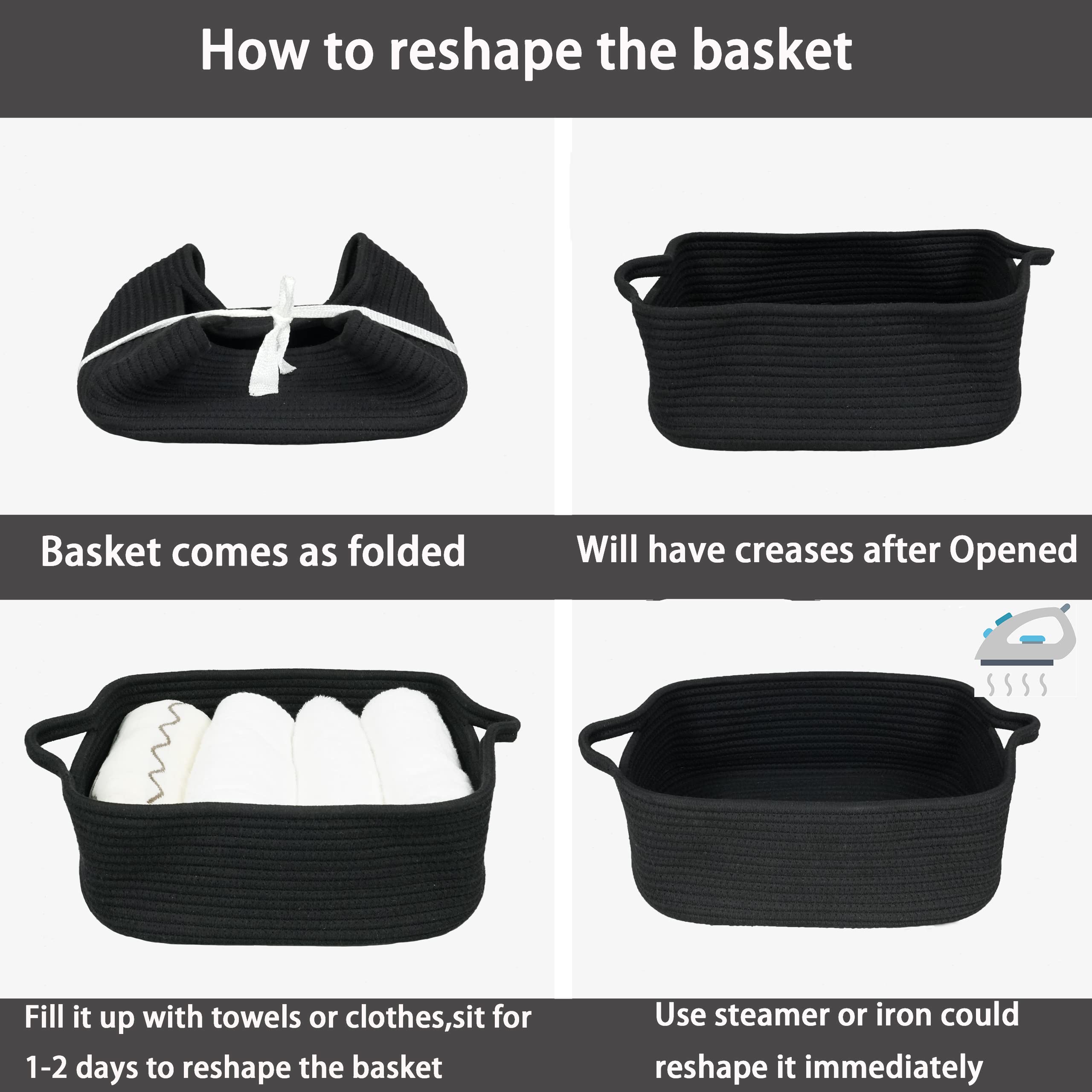 XUANGUO rope basket on shelf under clean, minimalist decor for tidy spaces.