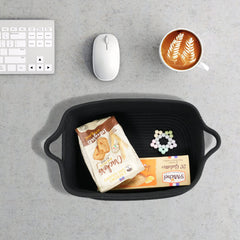 XUANGUO rope basket with handles enables easy transport for toys, keys, or laundry.