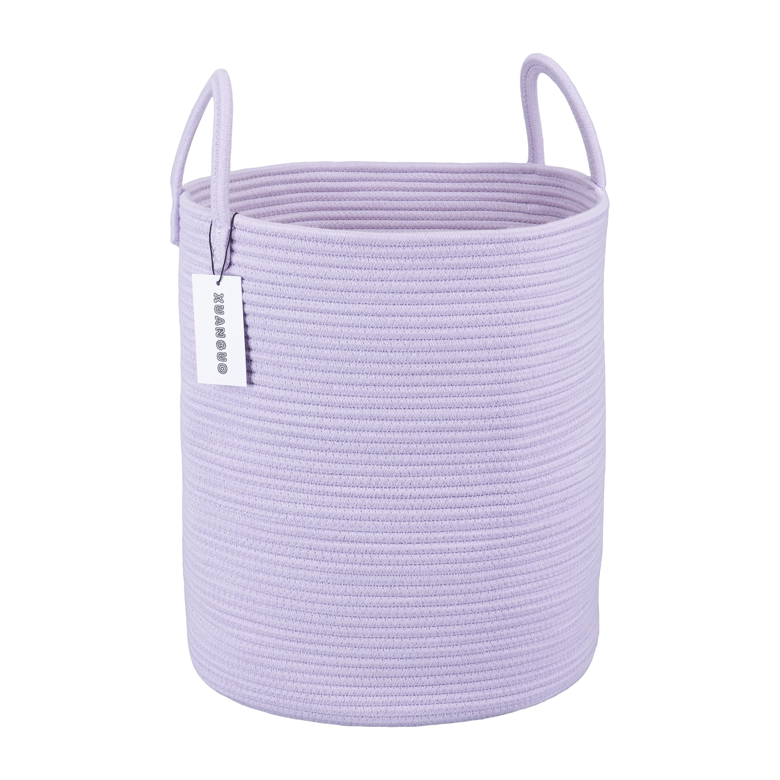 XUANGUO rope laundry basket folded shows compact storage for clothes and blankets.
