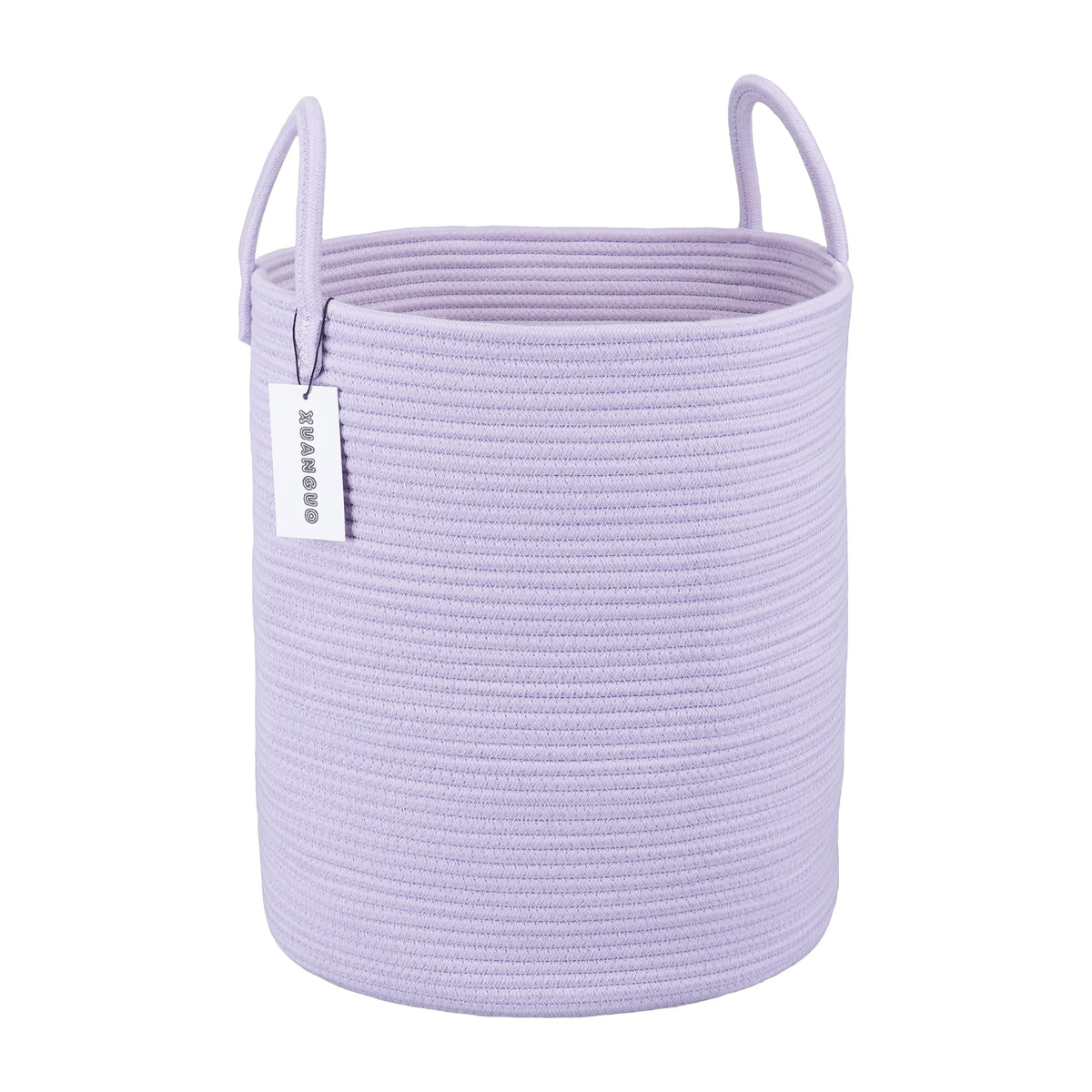 XUANGUO rope laundry basket folded shows compact storage for clothes and blankets.