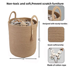 XUANGUO rope laundry basket, side handle, portable storage solution.