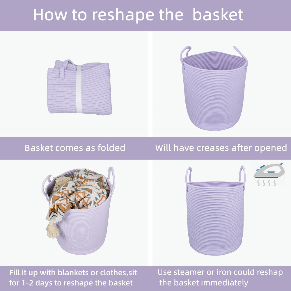 XUANGUO rope laundry basket doubles as a toy bin for kids.