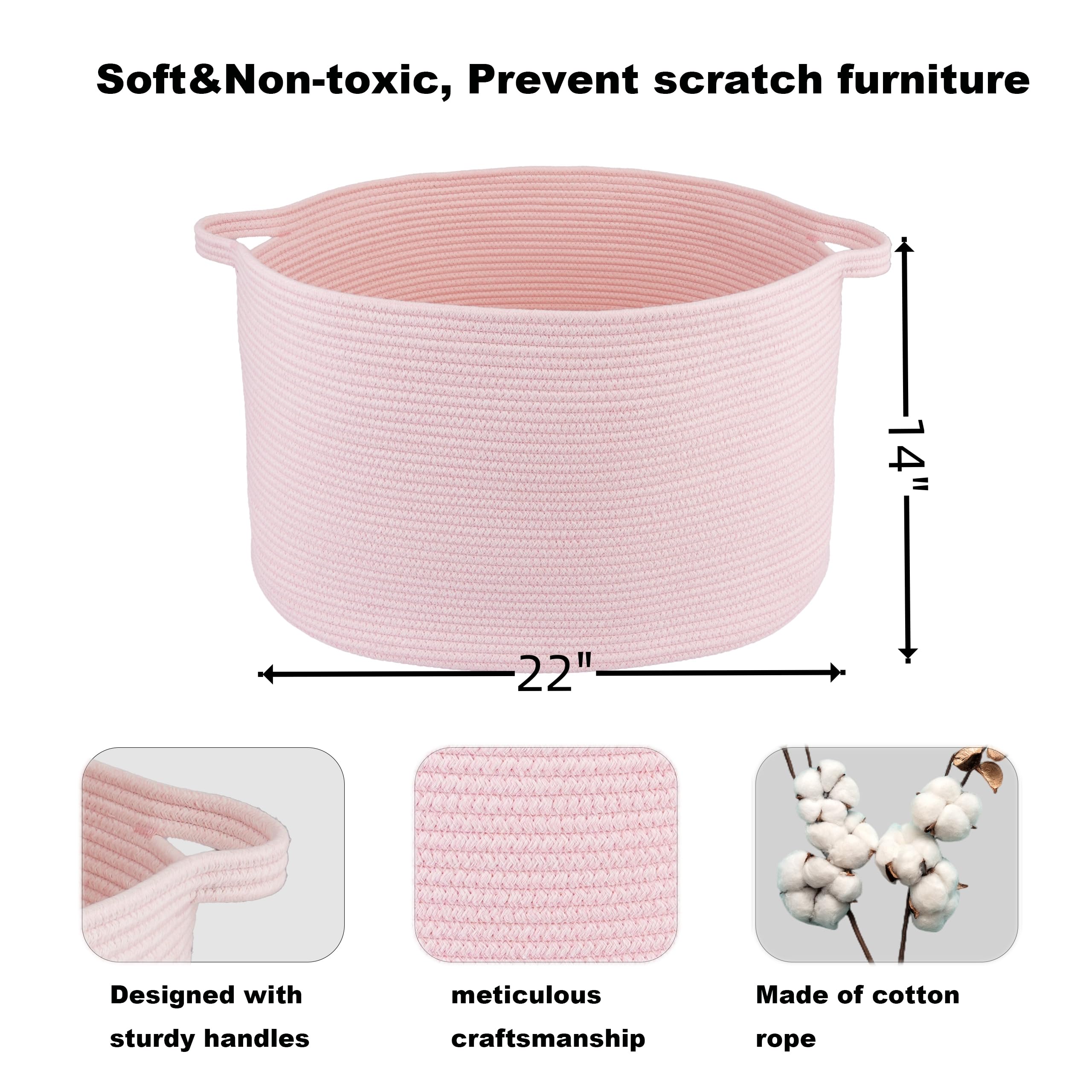 XUANGUO round rope basket for laundry with durable cotton rope
