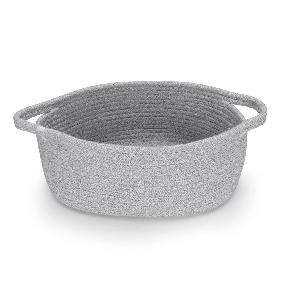 XUANGUO small woven basket with handle showing oval form for tidy nursery storage