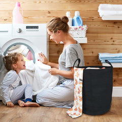 XUANGUO tall rope basket folded flat for compact storage
