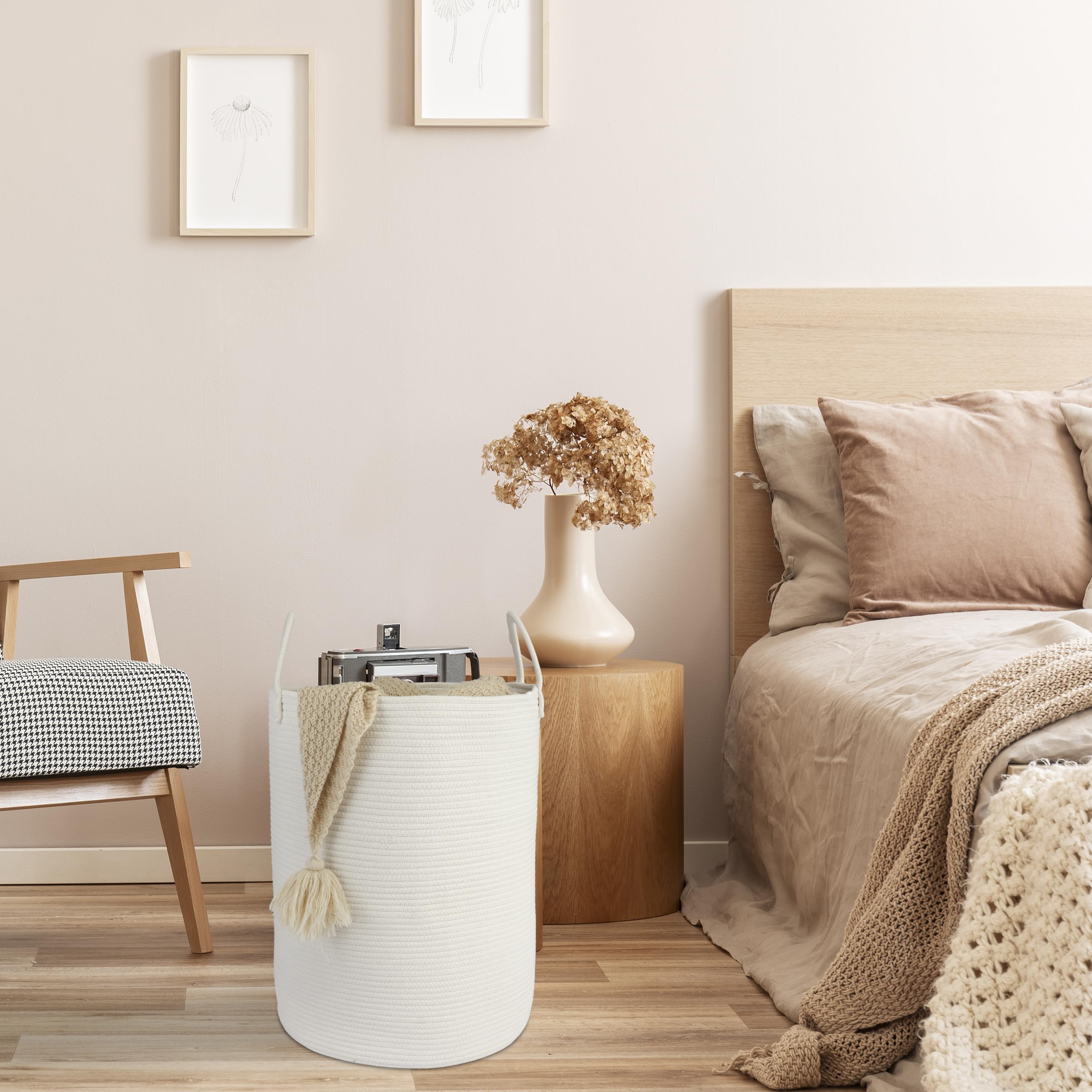 XUANGUO tall storage basket folded look ready to tuck away