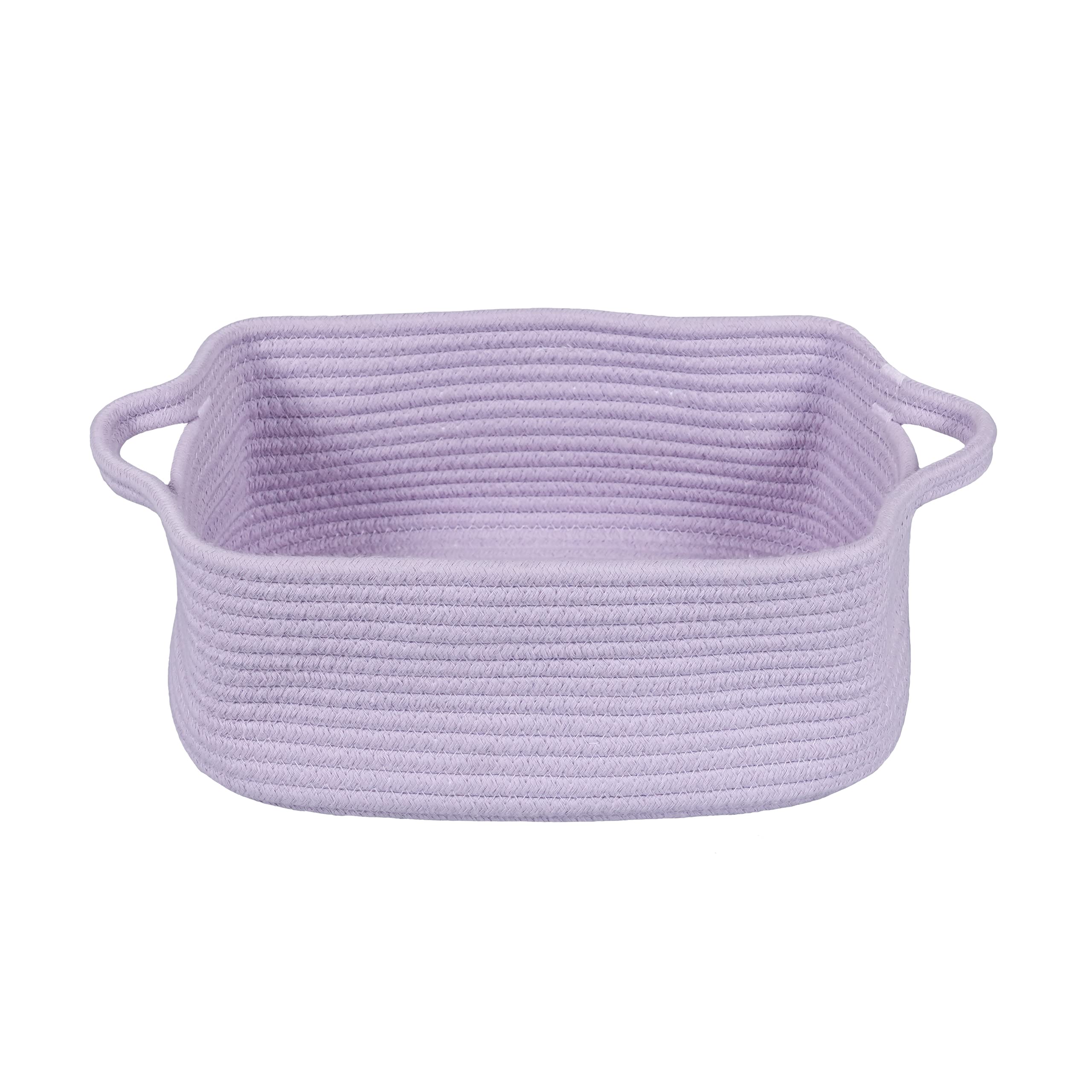 XUANGUO woven cotton rope storage basket with handles ideal for closet organization