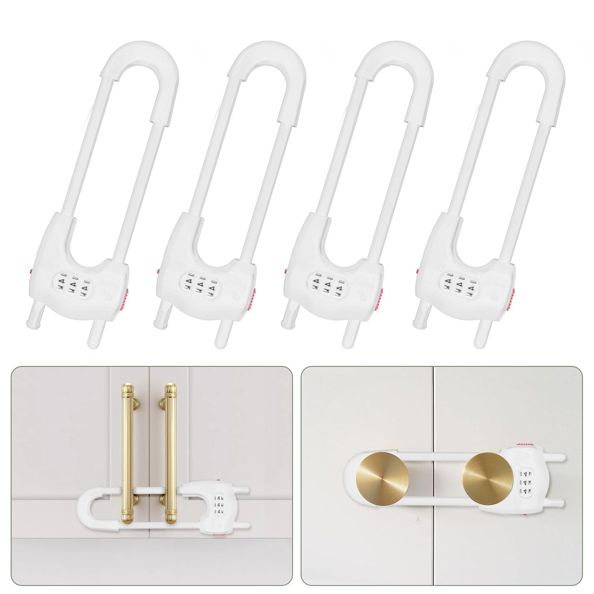 Xuanxi Star Upgrade Cabinet Locks in use keep cabinets child-safe.