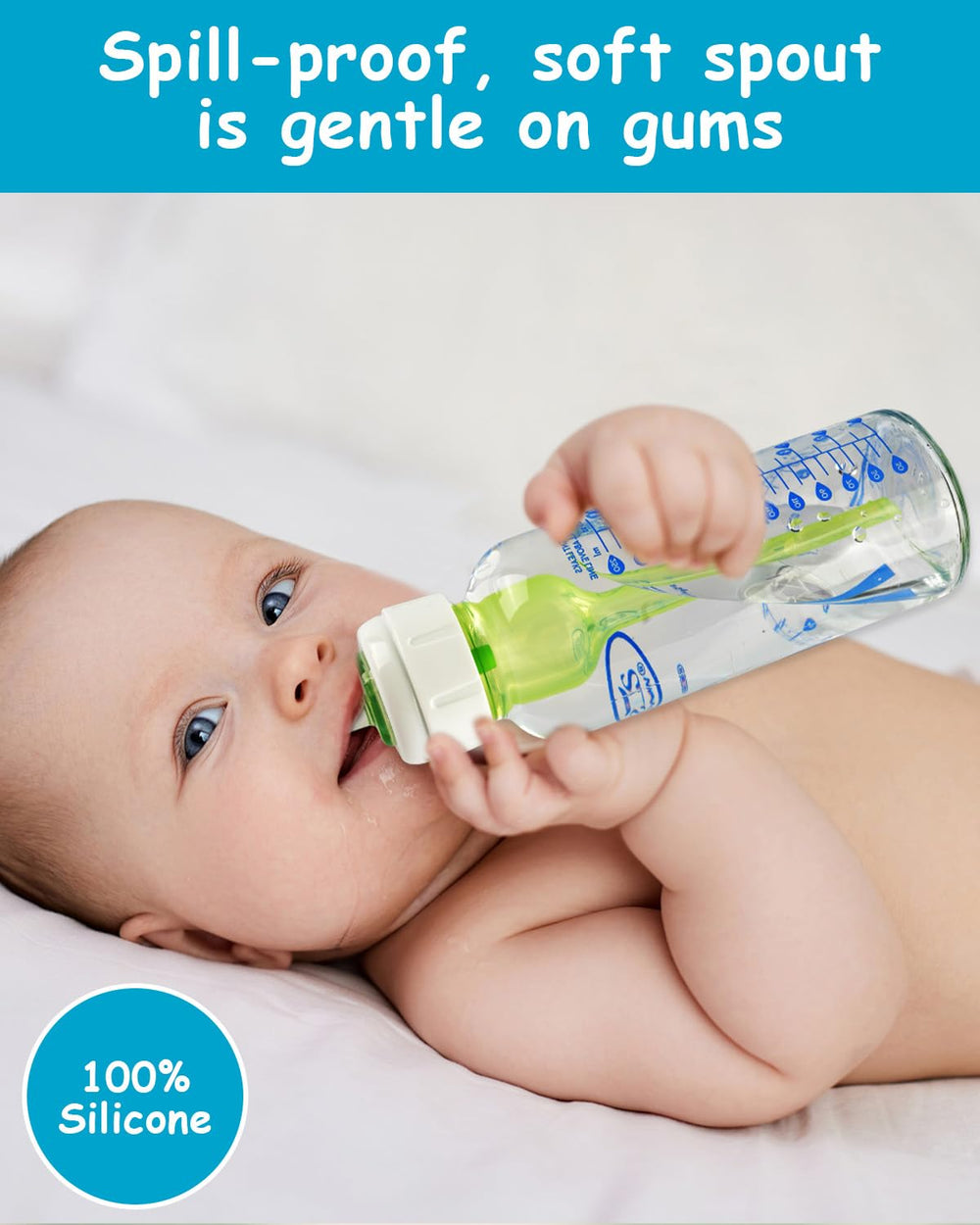 XUNICUTE 100% silicone nipple ensures safe, reliable silicone construction for babies.