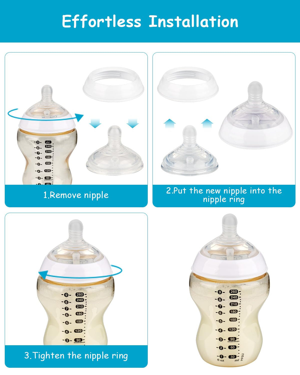 XUNICUTE 3 months plus nipple—developmental size for growing babies.